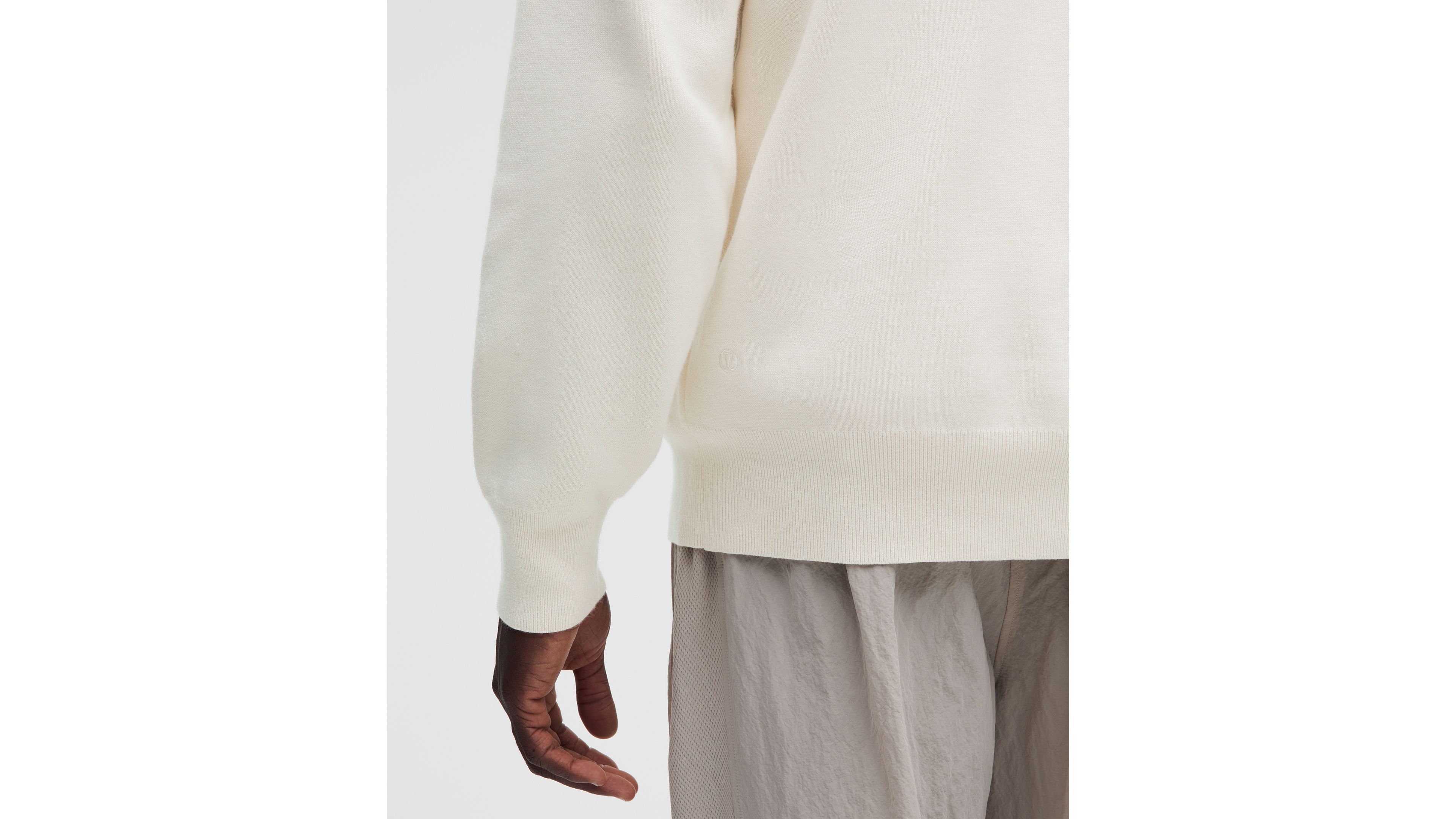 Cotton-Blend Knit Long-Sleeve Crewneck Sweater