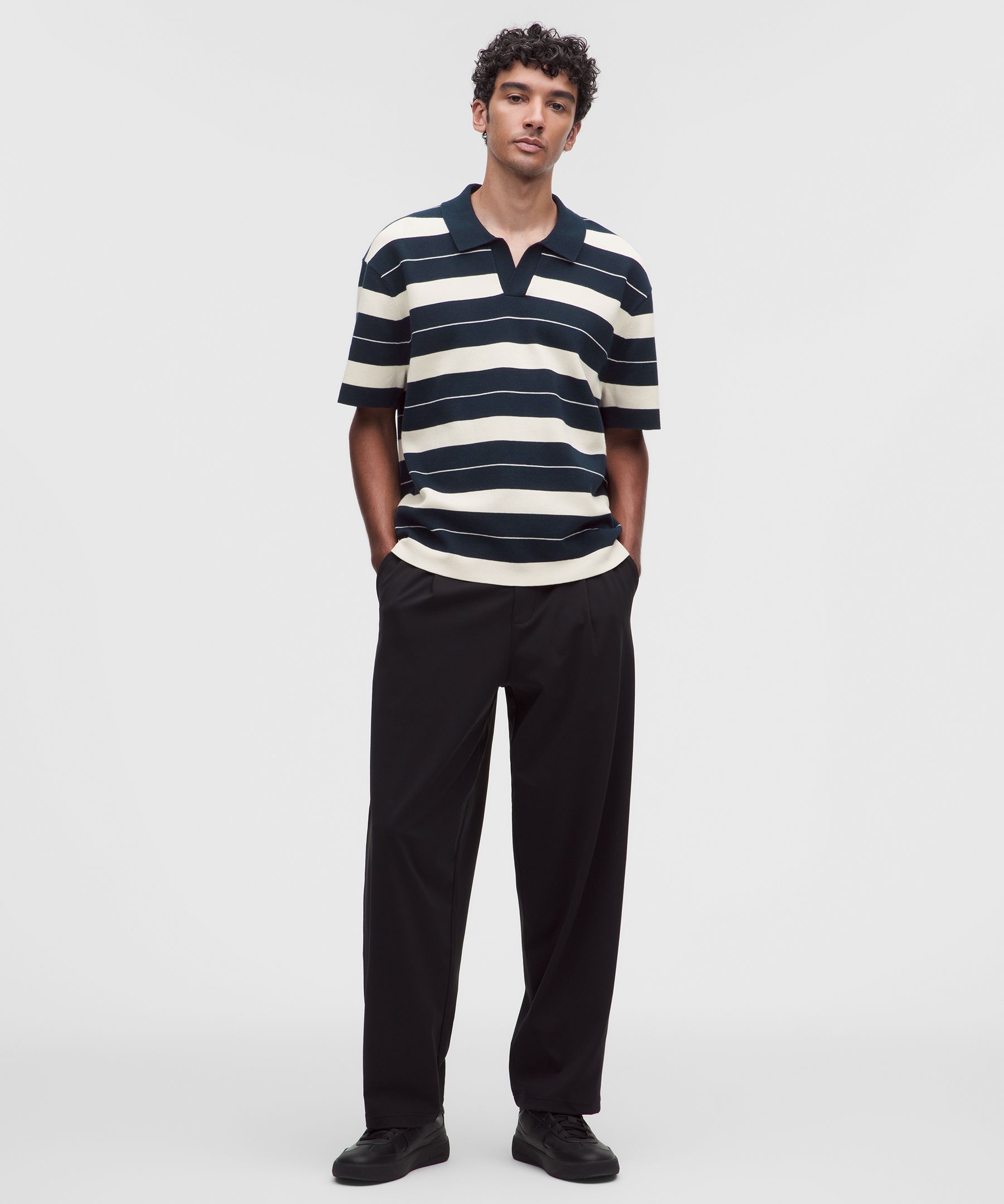 Cotton-Blend Knit Short-Sleeve Polo Shirt