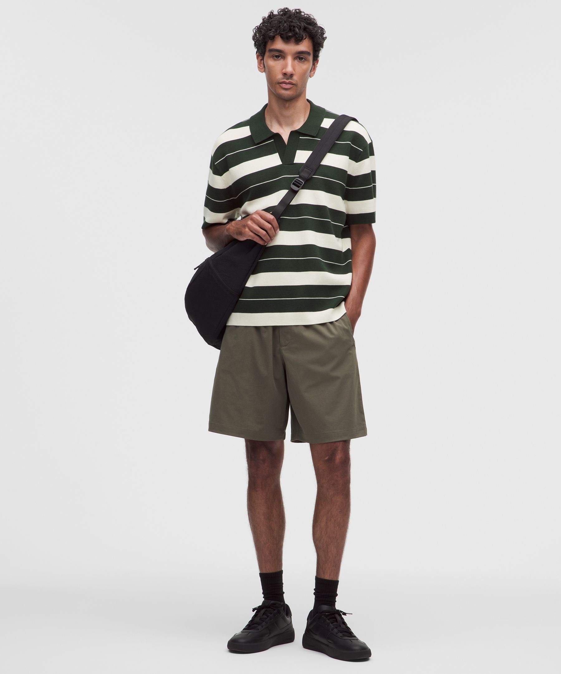 Cotton-Blend Knit Short-Sleeve Polo Shirt