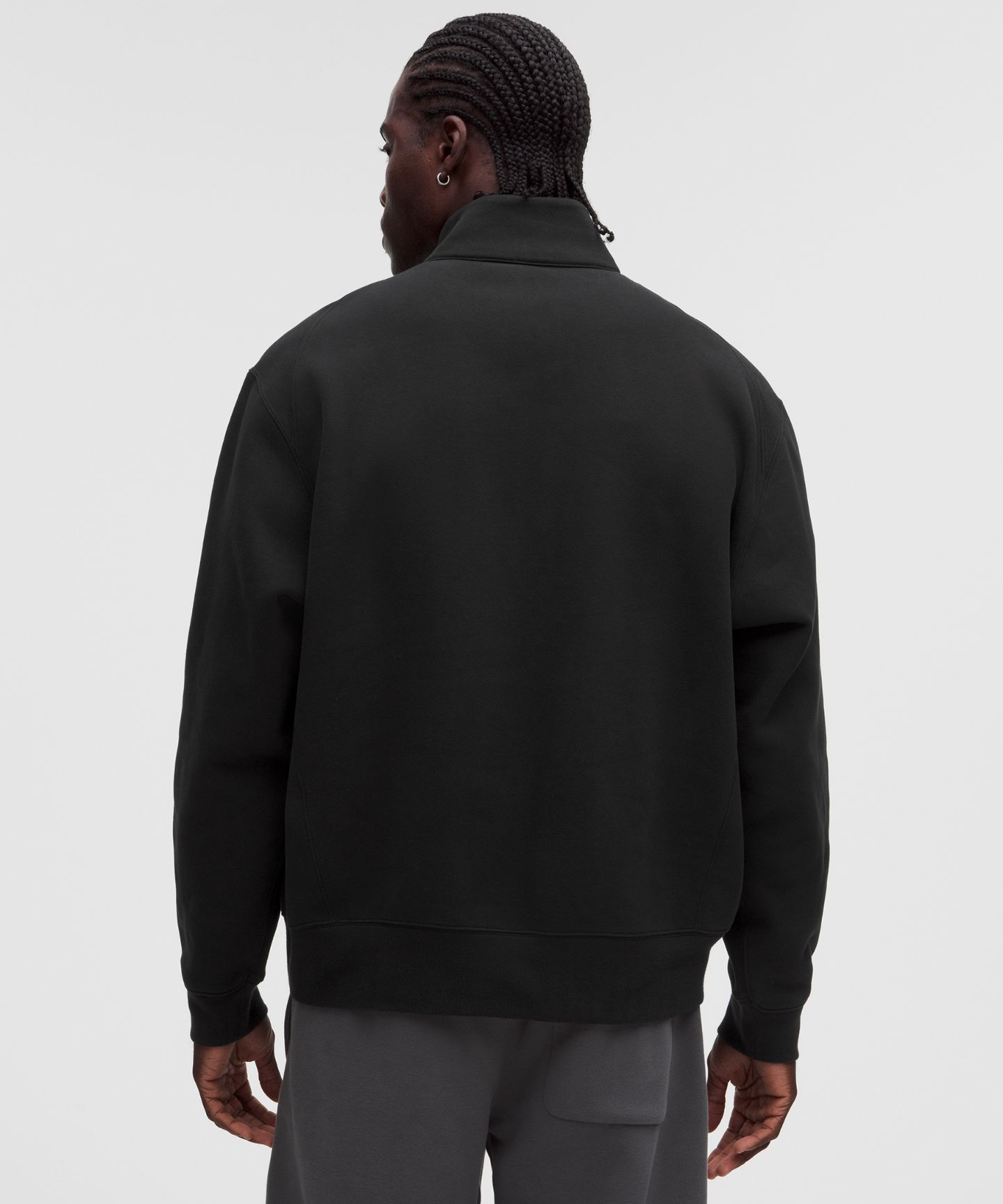 Мужская кофта на молнии 1/2 Lululemon Steady State SuperLoft, цвет: Чёрный — фото 3