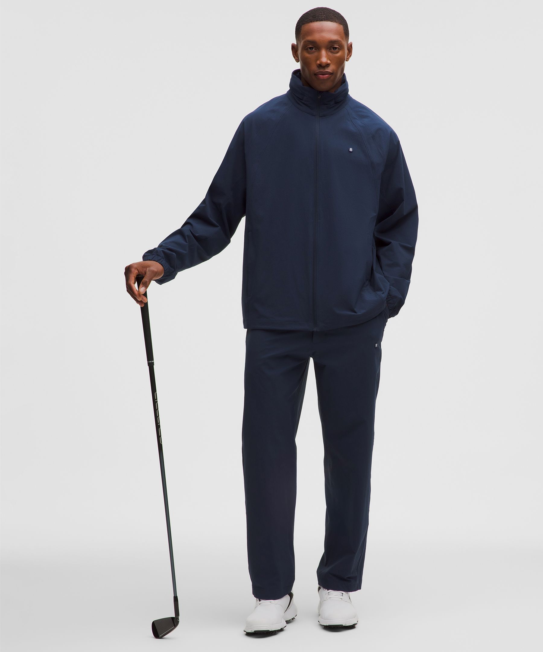 Water-Repellent Full-Zip Hooded Golf Jacket