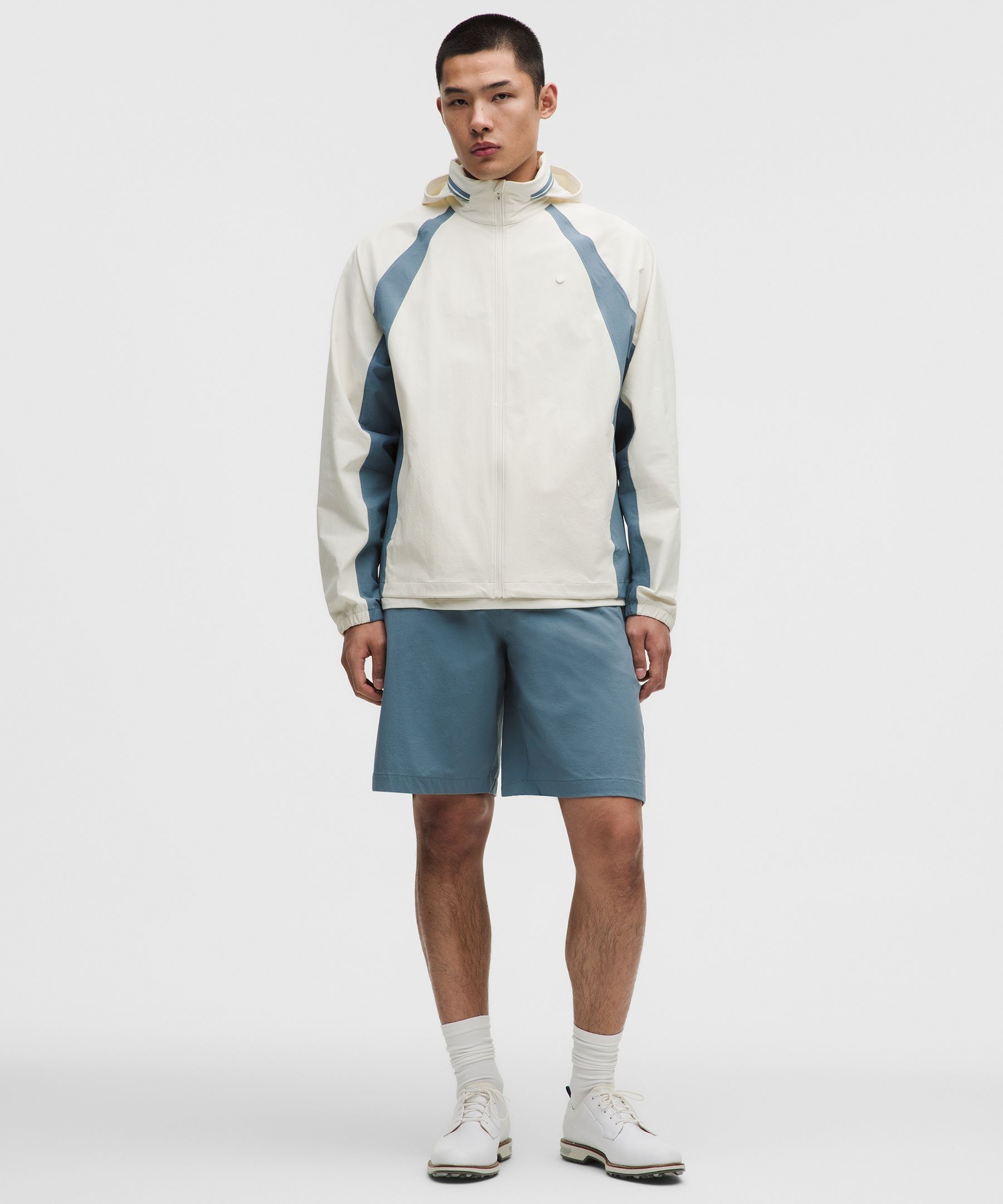Water-Repellent Full-Zip Hooded Golf Jacket