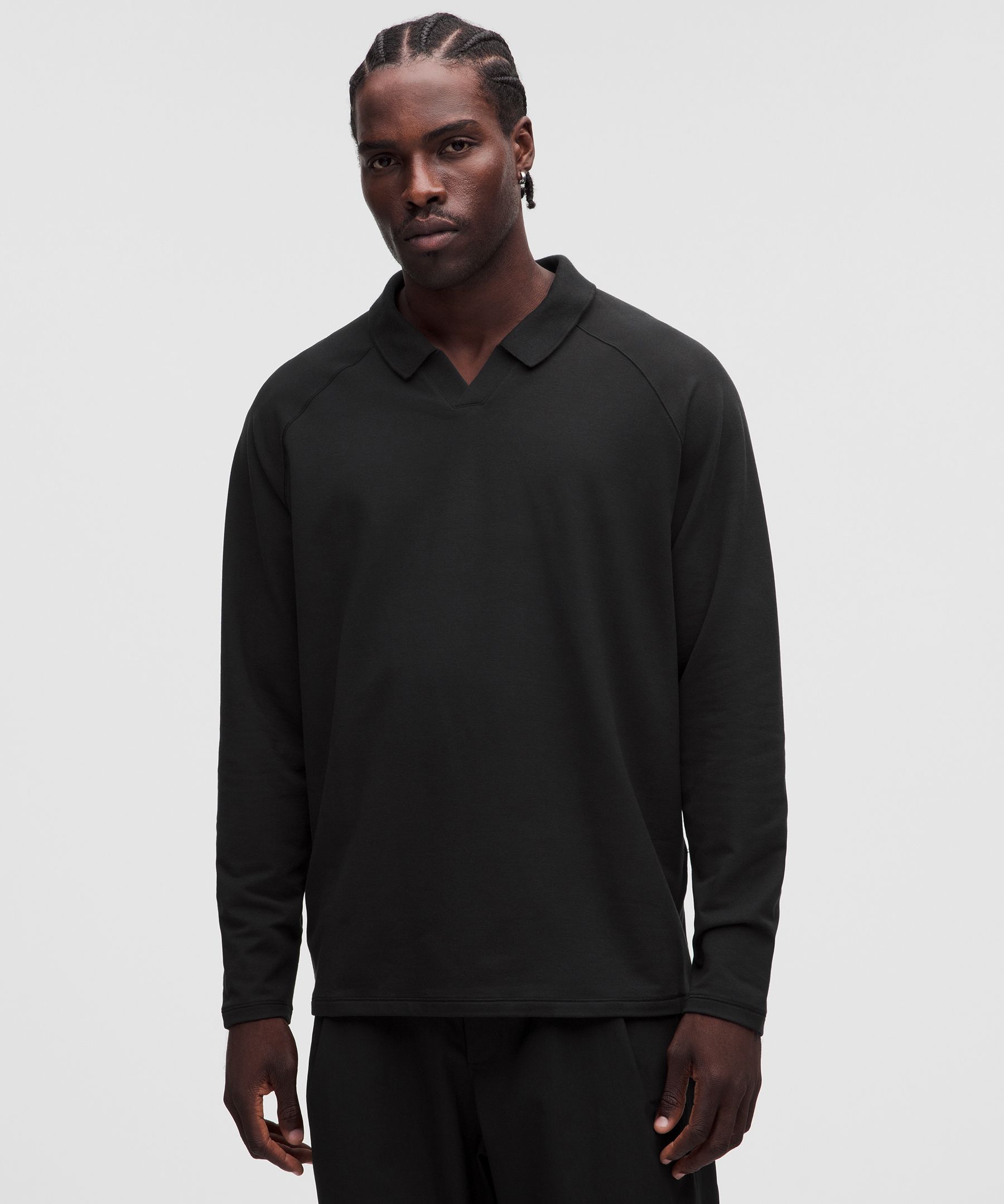 Buttery Loopback Collared Long-Sleeve Shirt