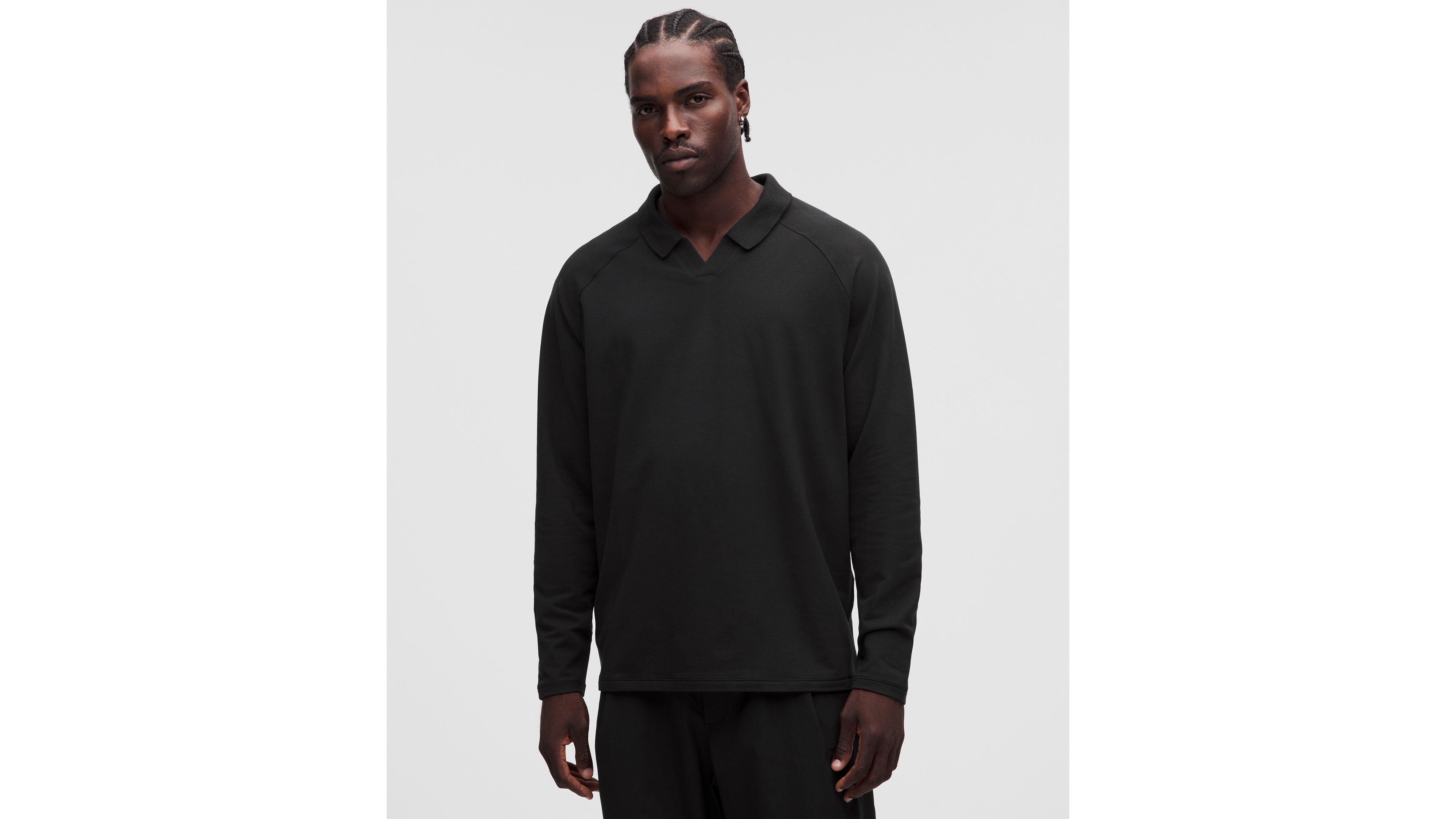 Buttery Loopback Collared Long-Sleeve Shirt