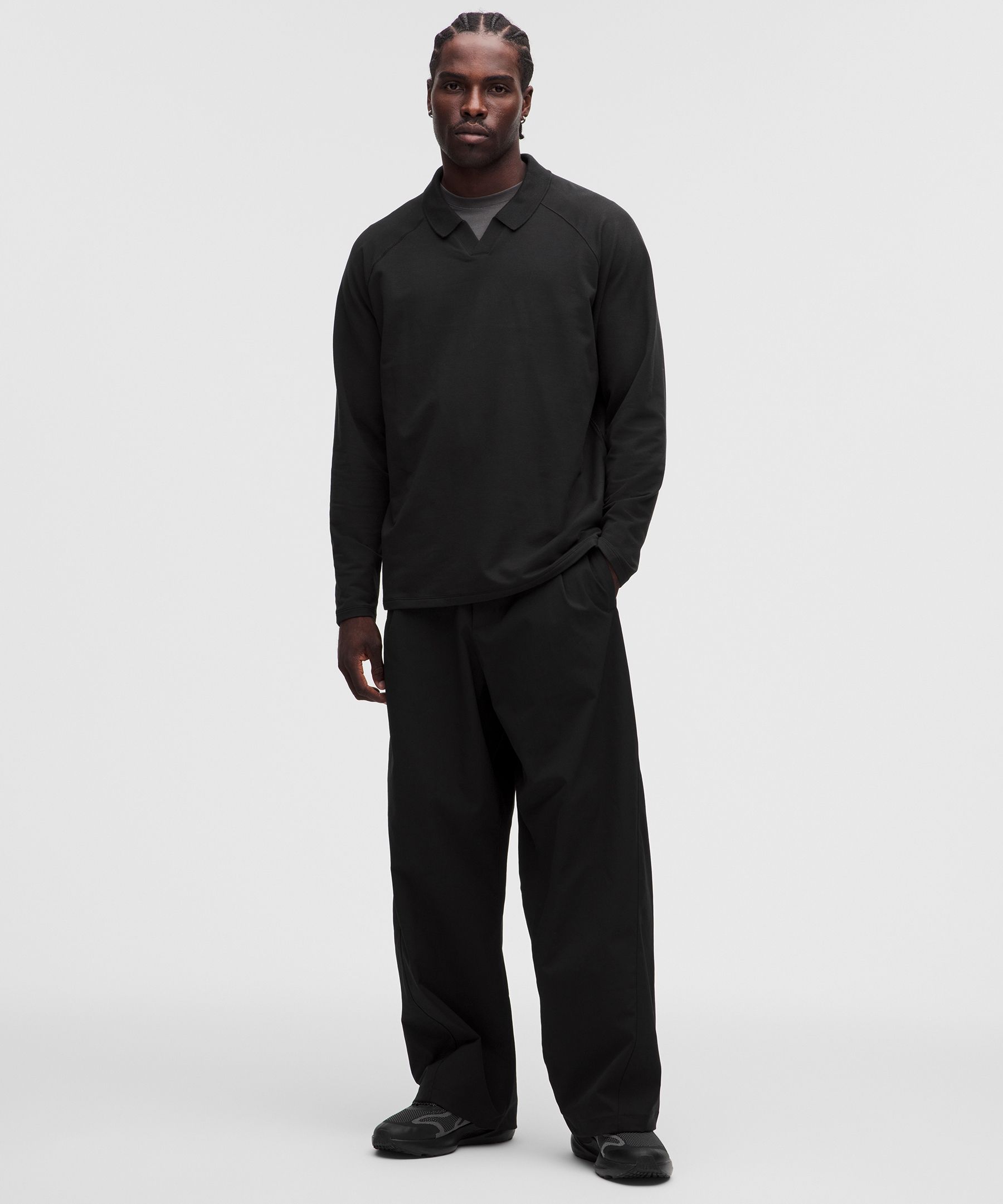 Buttery Loopback Collared Long-Sleeve Shirt