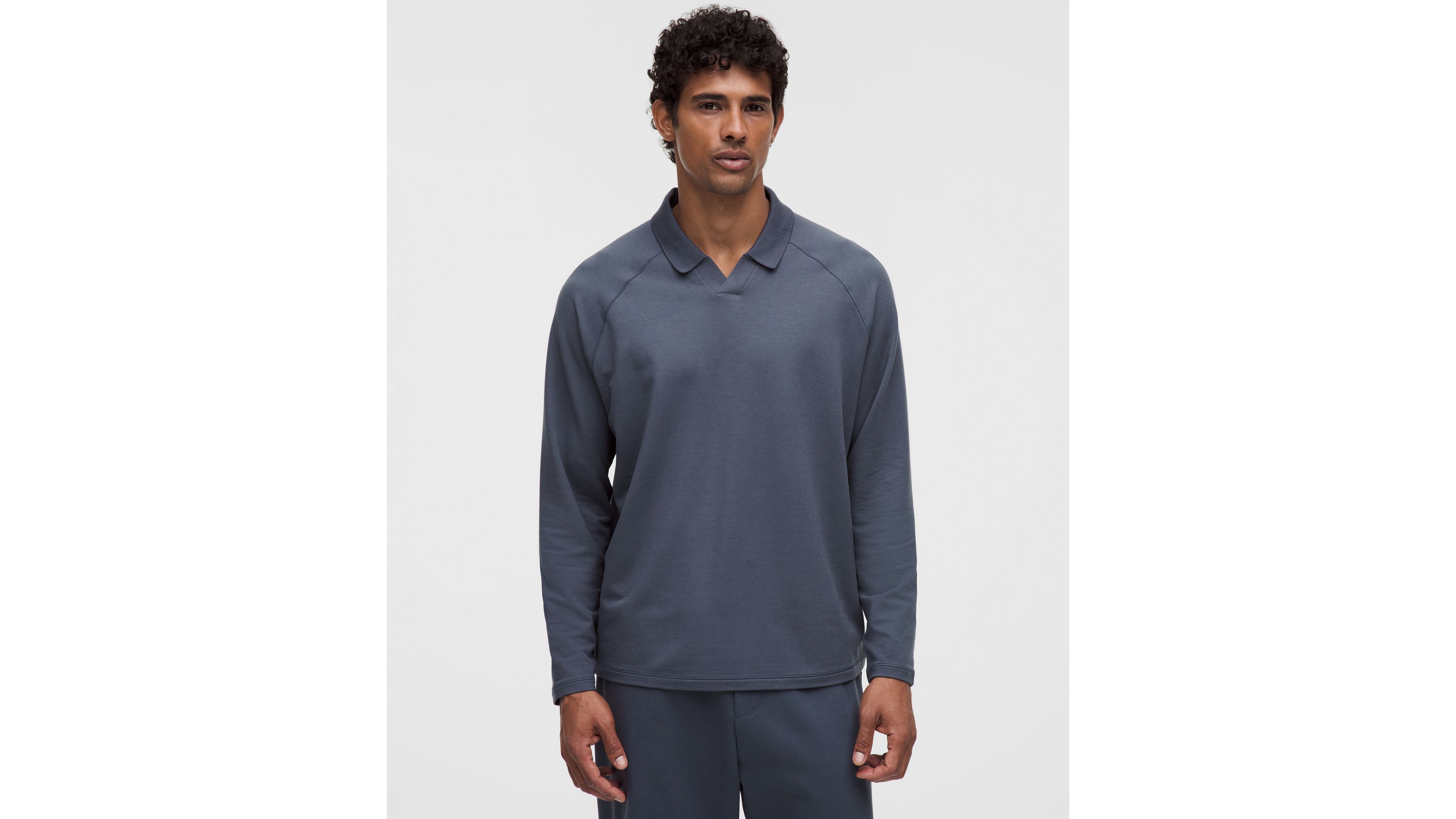 Buttery Loopback Collared Long-Sleeve Shirt