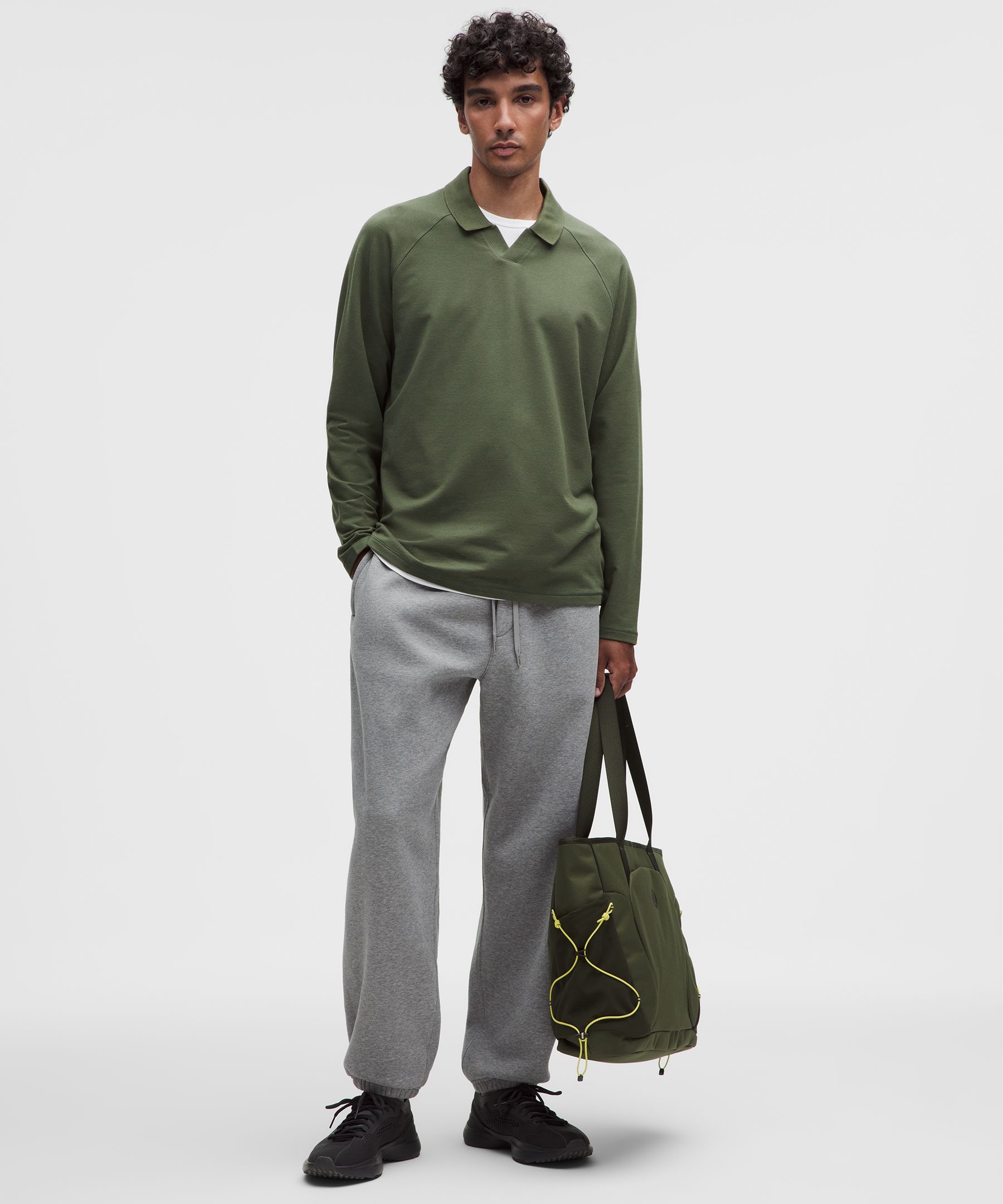 Buttery Loopback Collared Long-Sleeve Shirt