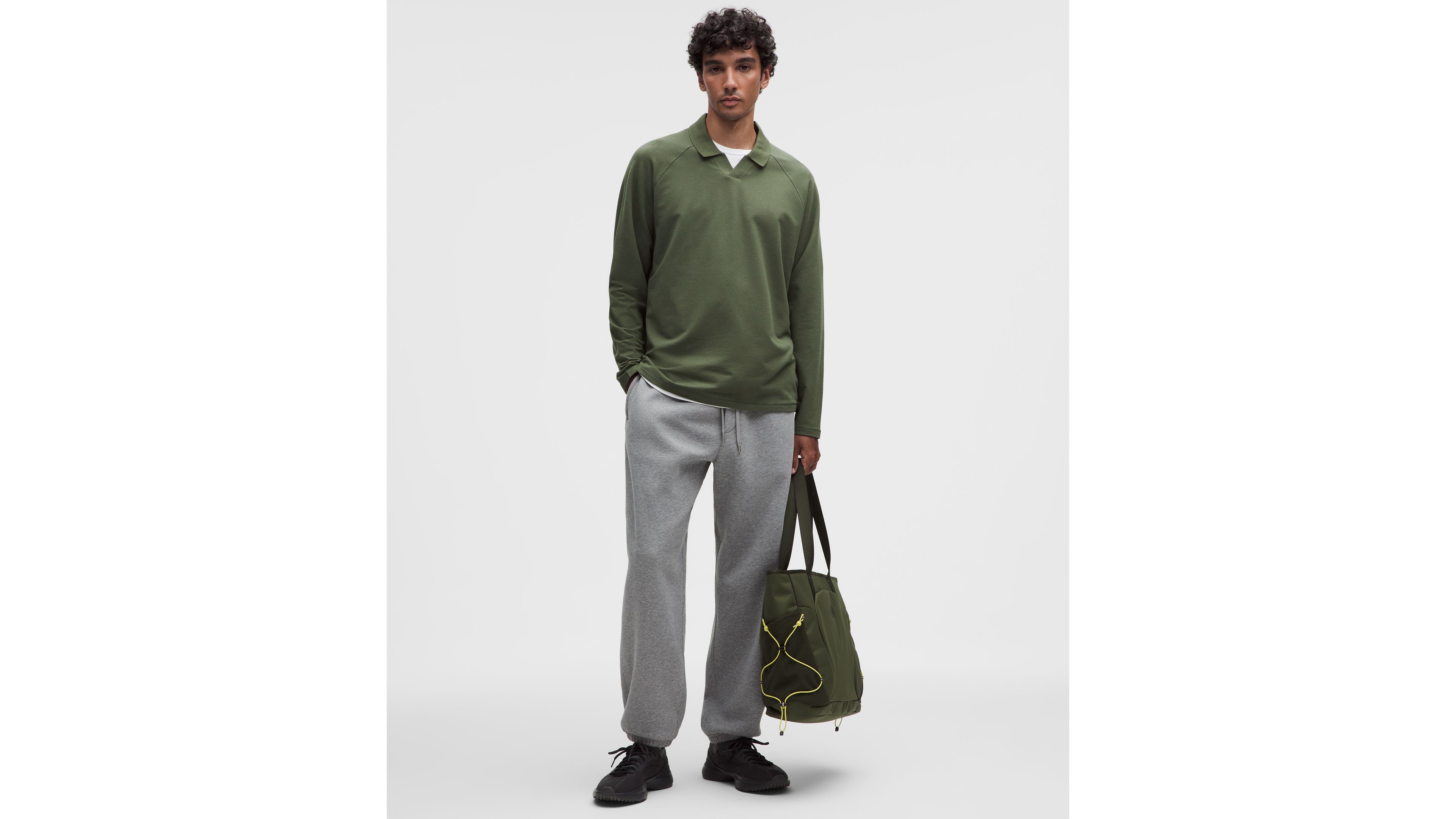 Buttery Loopback Collared Long-Sleeve Shirt