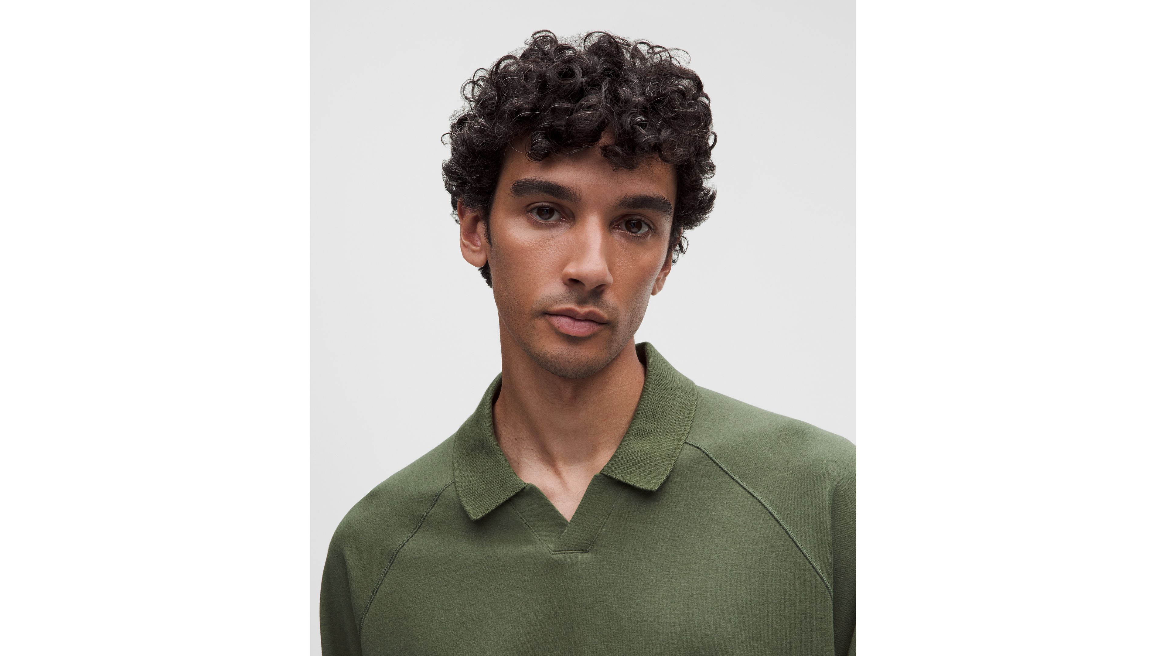 Buttery Loopback Collared Long-Sleeve Shirt