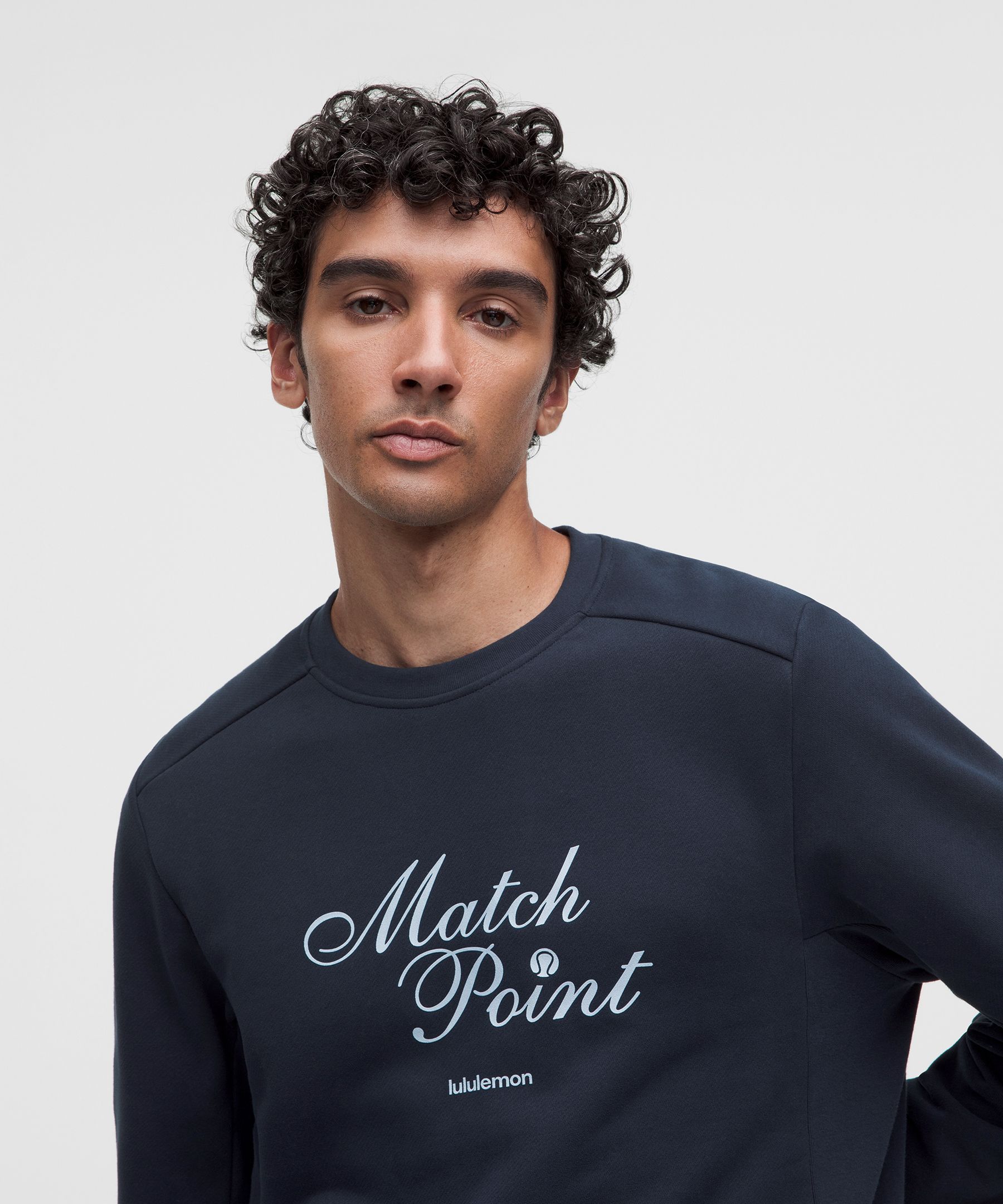 French Terry Classic-Fit Crewneck *Tennis Graphic