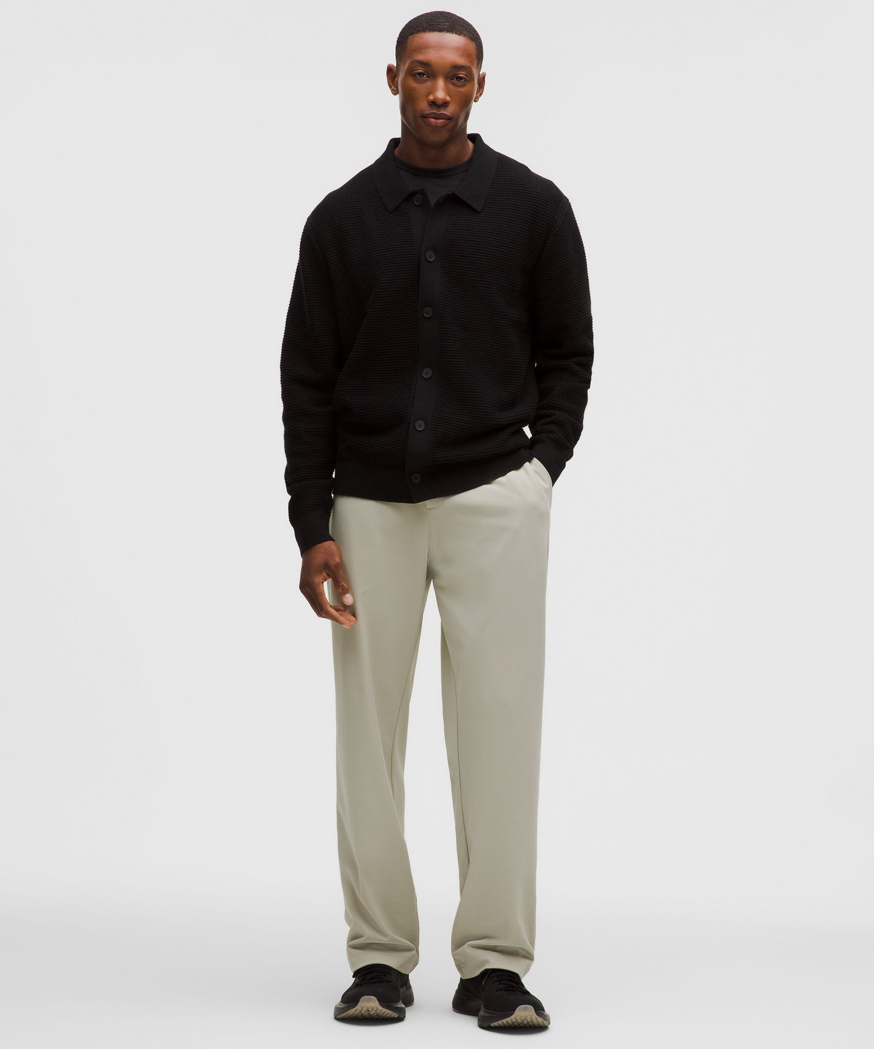 Cotton-Blend Knit Collared Cardigan