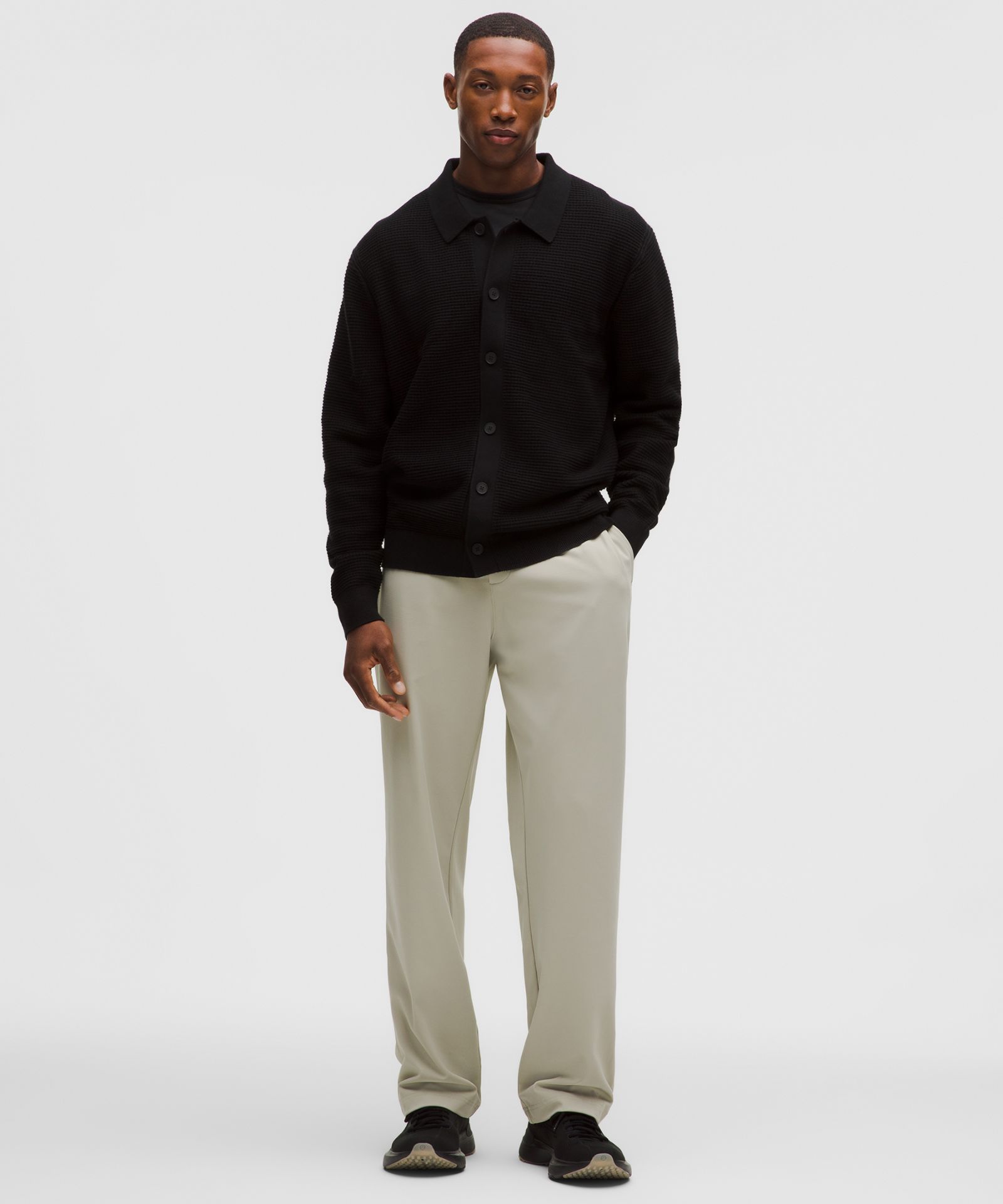 Lululemon Cotton-Blend Knit Collared Cardigan — фото 2
