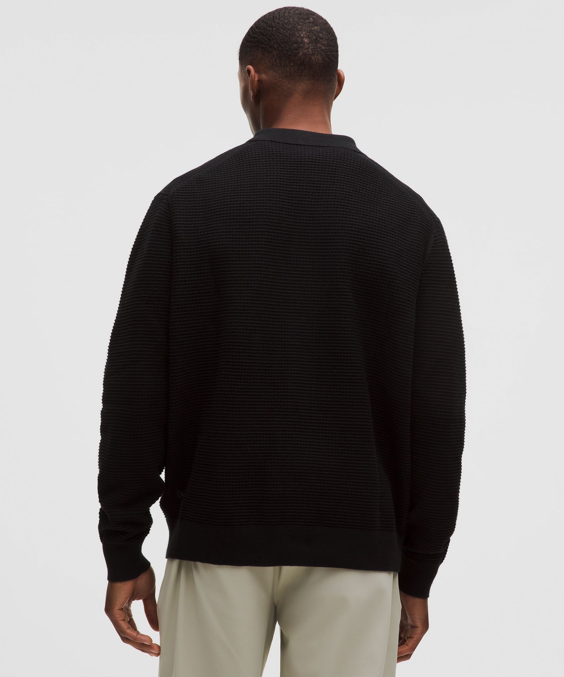 Cotton-Blend Knit Collared Cardigan