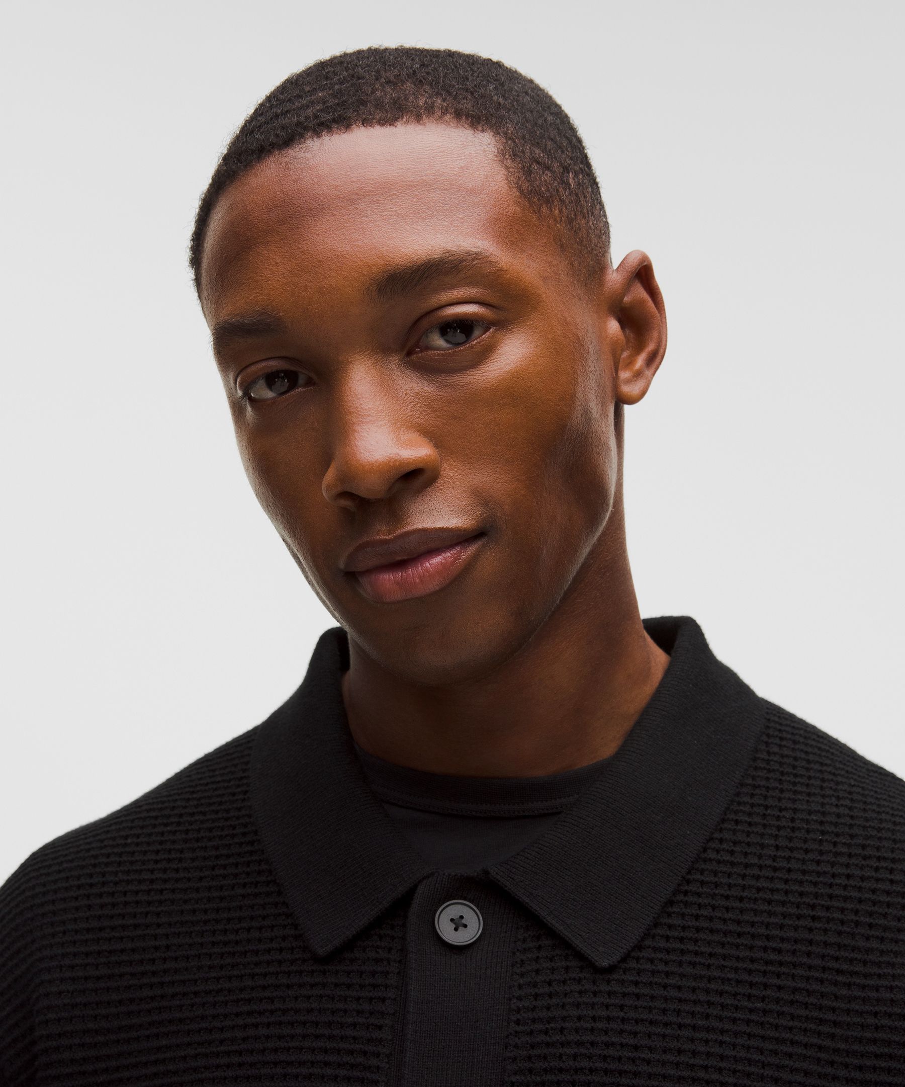 Cotton-Blend Knit Collared Cardigan