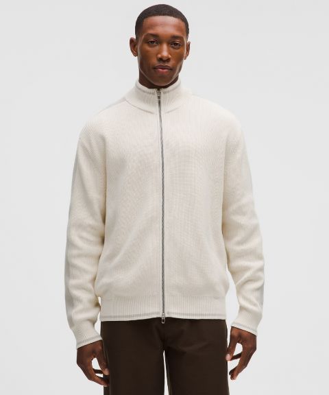 Lululemon Cotton-Blend Knit Full-Zip Sweater