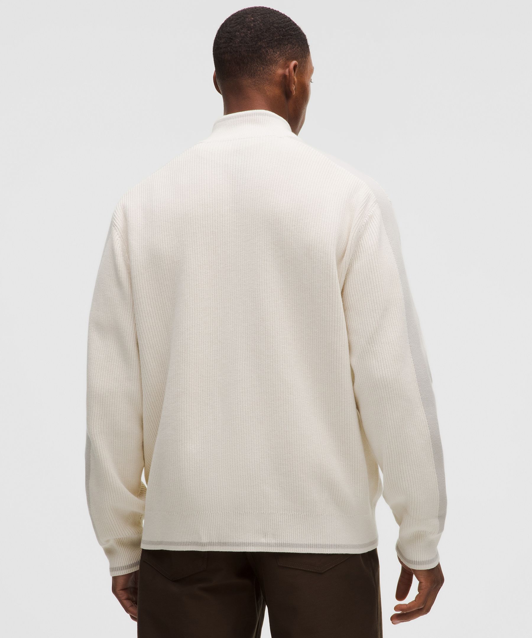 Cotton-Blend Knit Full-Zip Sweater