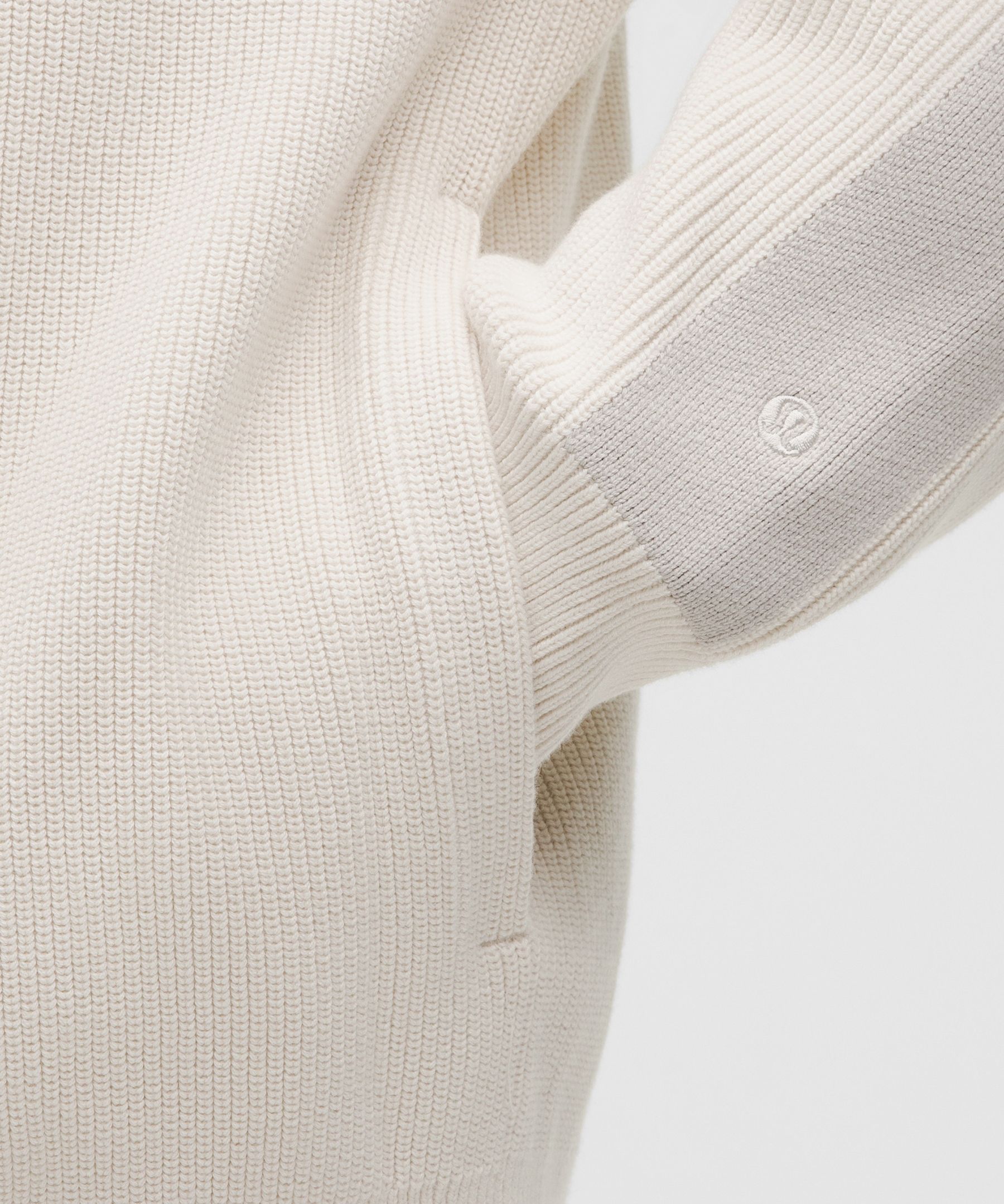 Cotton-Blend Knit Full-Zip Sweater