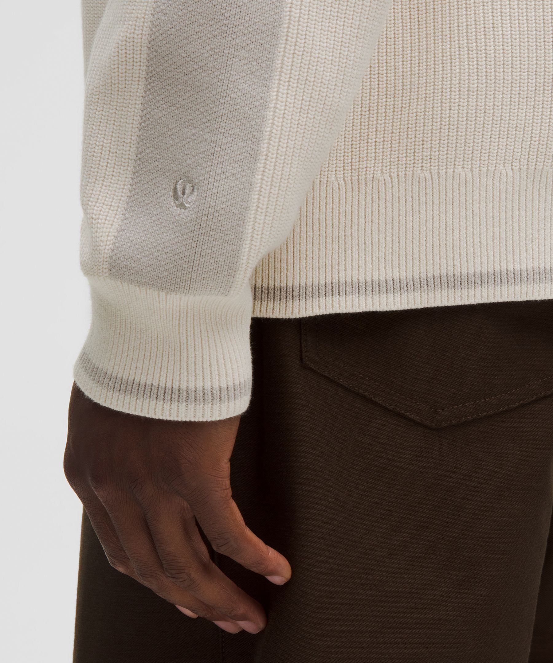 Cotton-Blend Knit Full-Zip Sweater