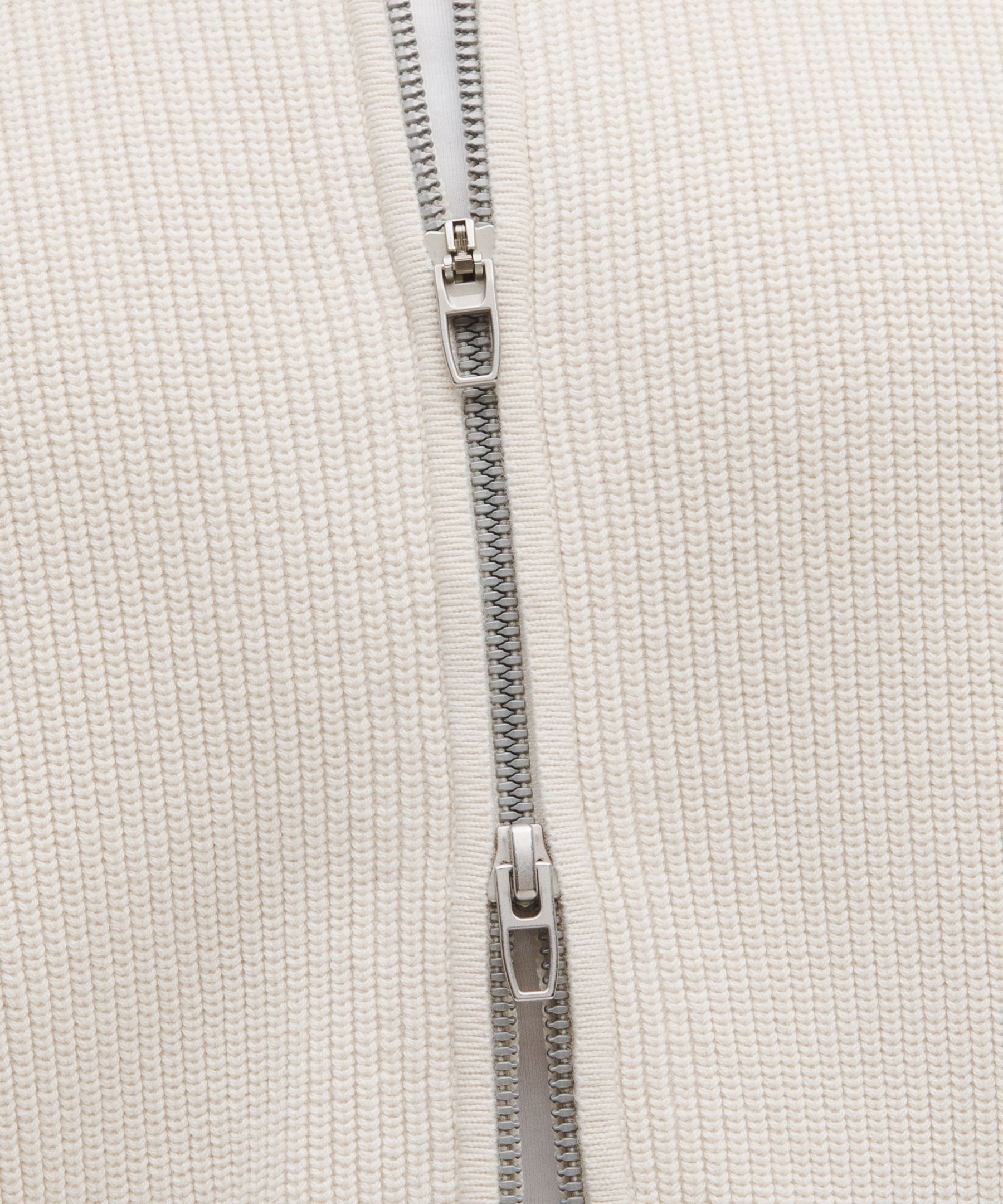 Cotton-Blend Knit Full-Zip Sweater