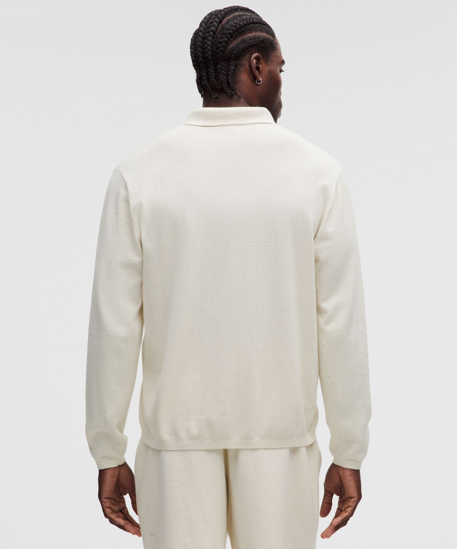Lululemon Cotton-Blend Knit Long-Sleeve Polo Shirt — фото 3