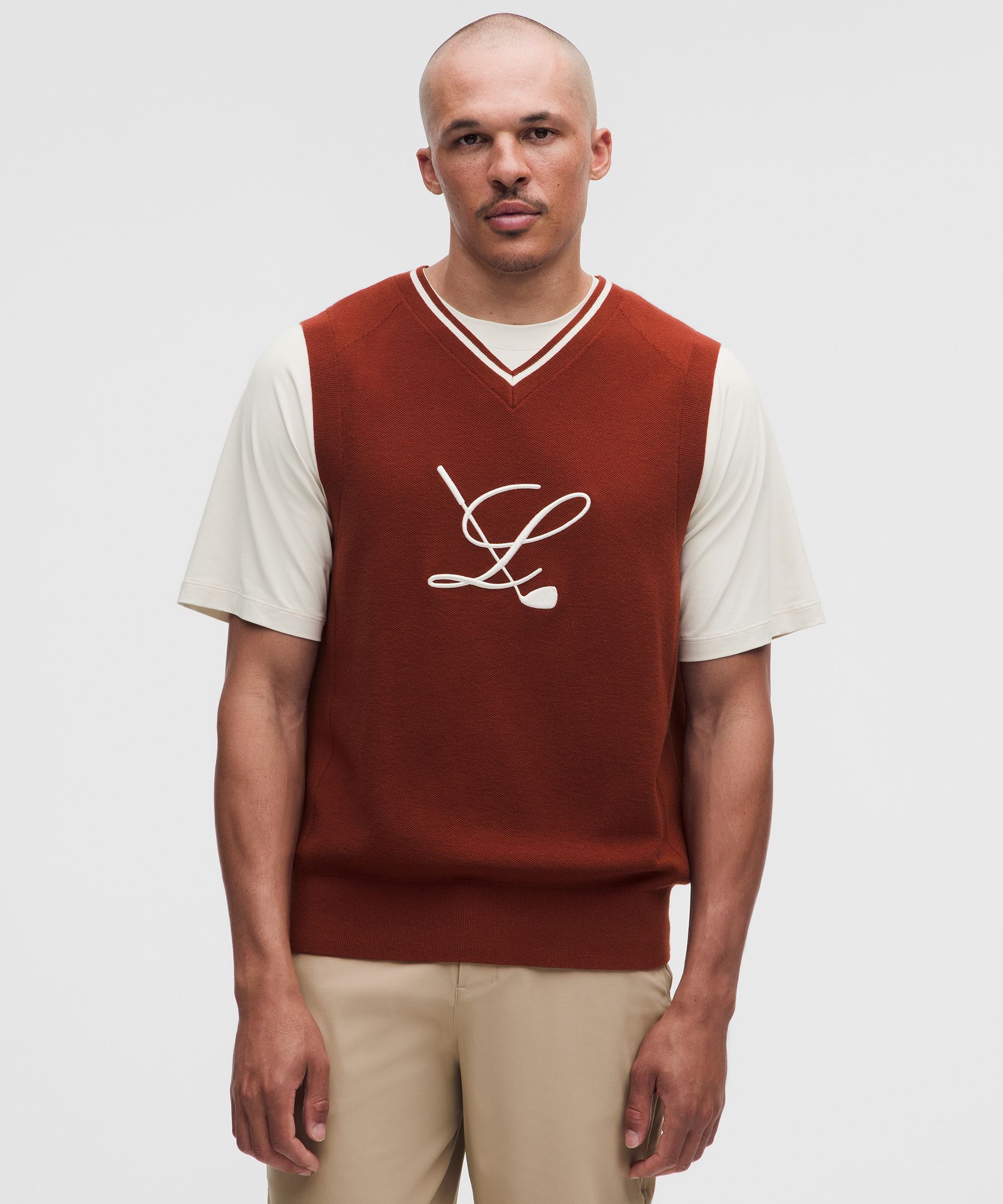 Knit V-Neck Golf Vest *Golf L