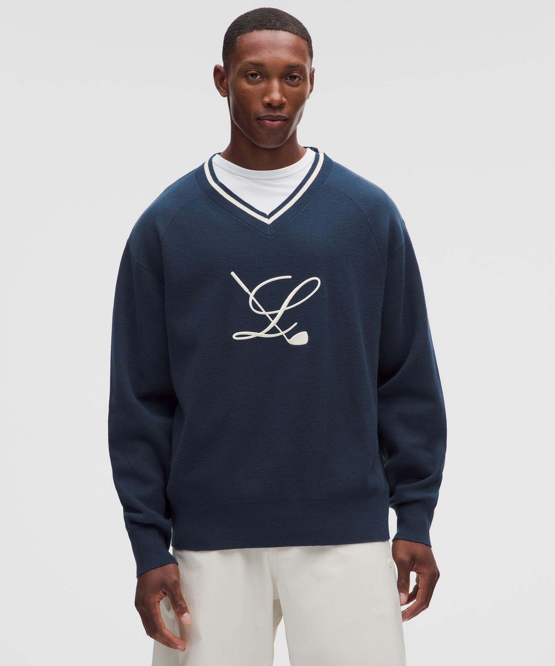 Knit V-Neck Golf Sweater *Golf L