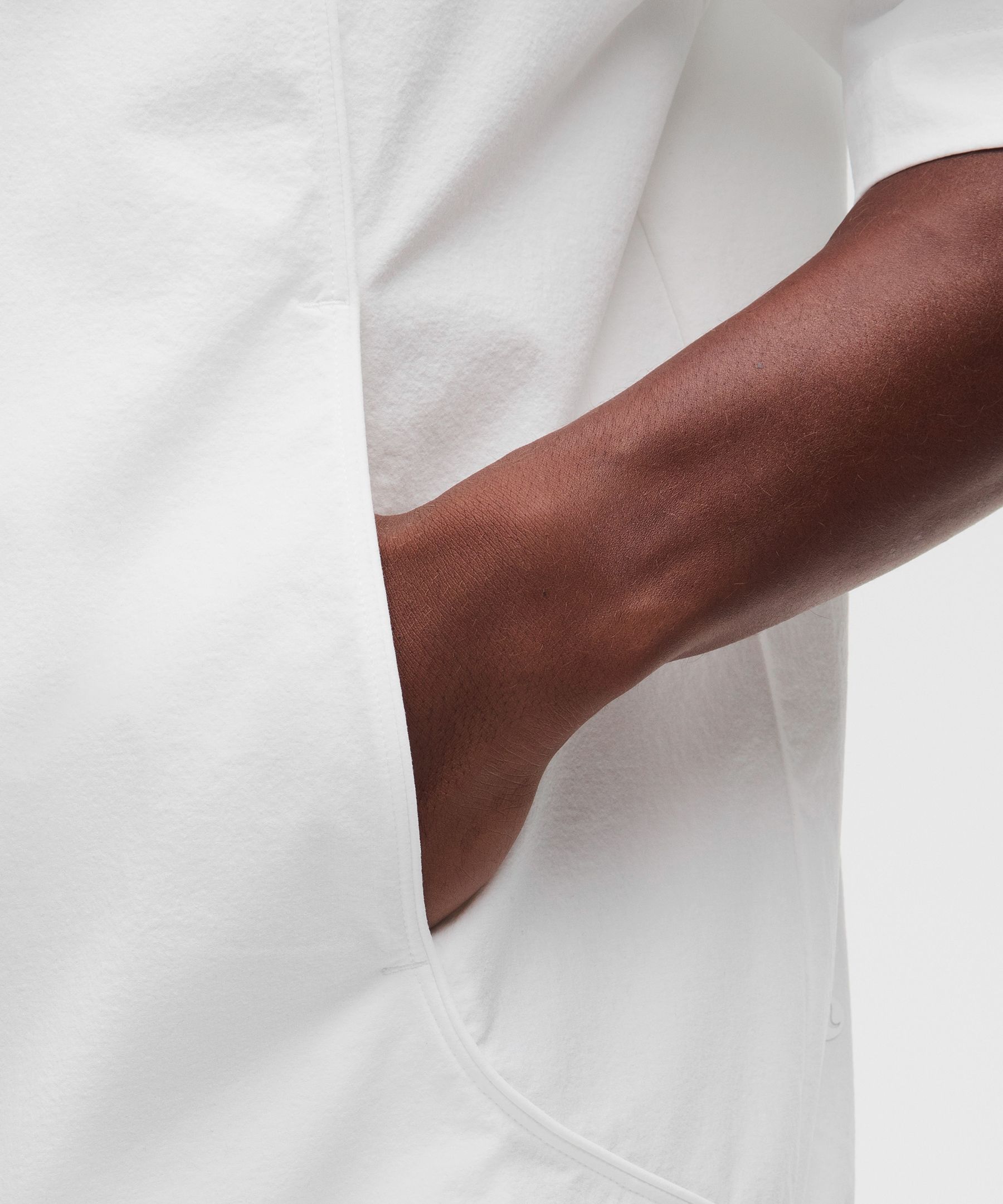 Stretch Woven Zip-Front Short Sleeve Shirt