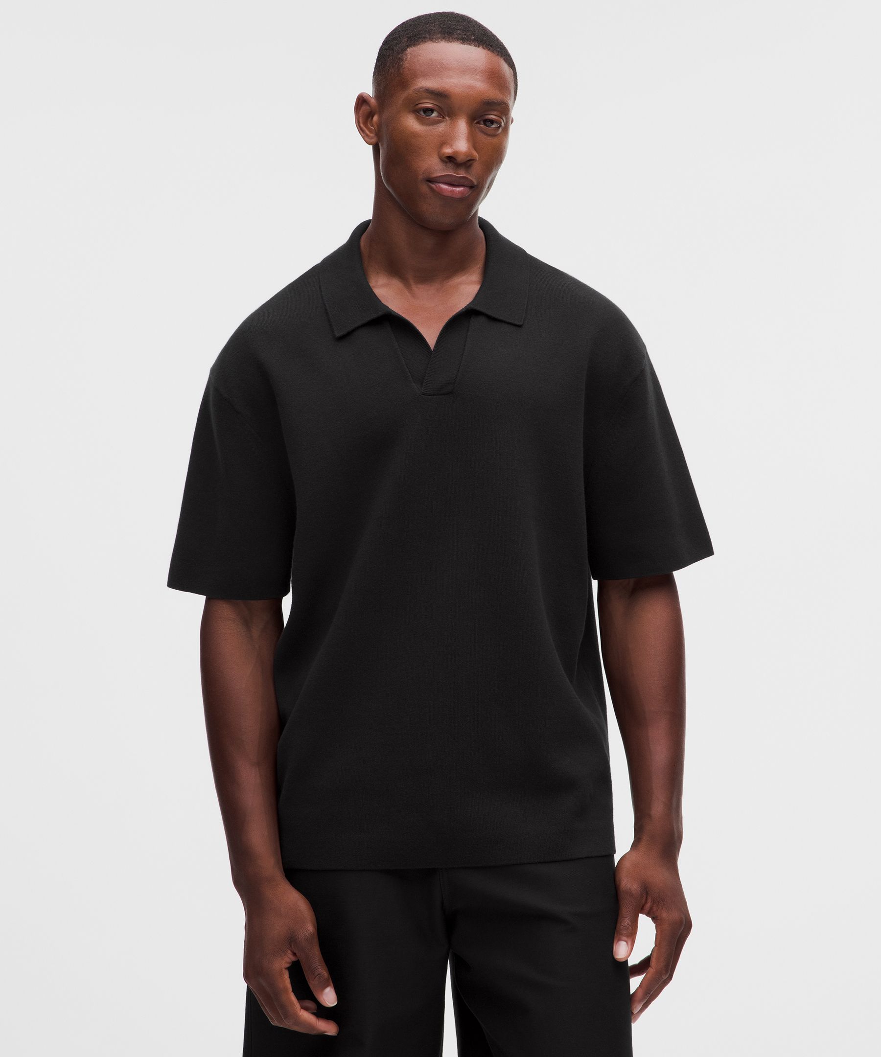 Cotton-Blend Knit Short-Sleeve Polo Shirt