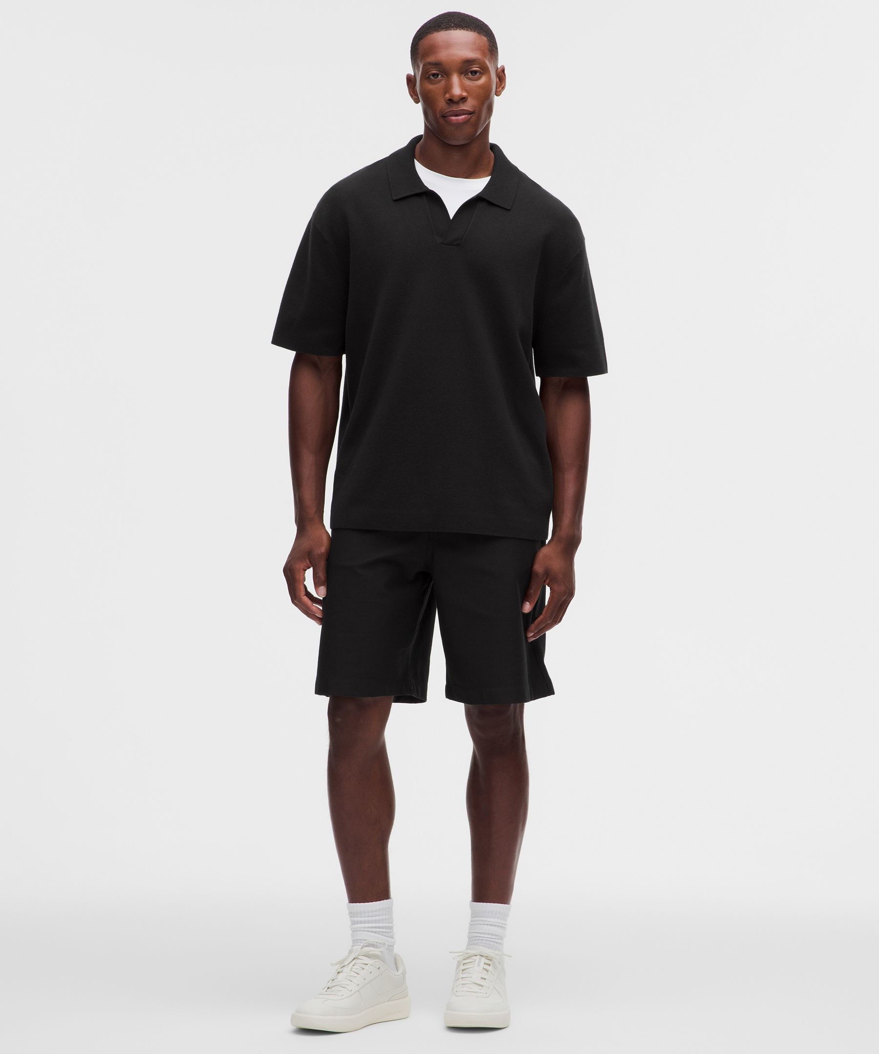 Cotton-Blend Knit Short-Sleeve Polo Shirt