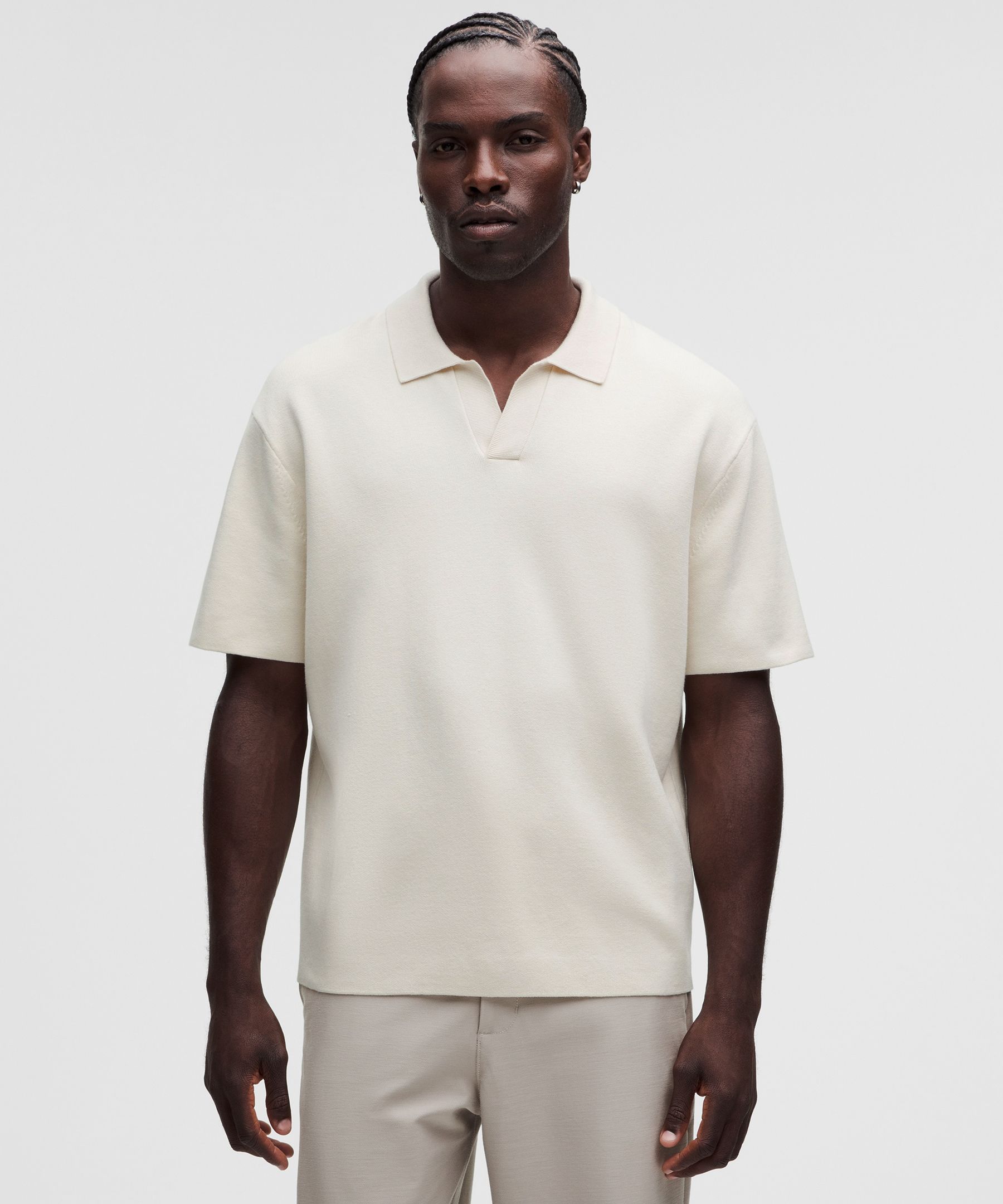 Cotton-Blend Knit Short-Sleeve Polo Shirt