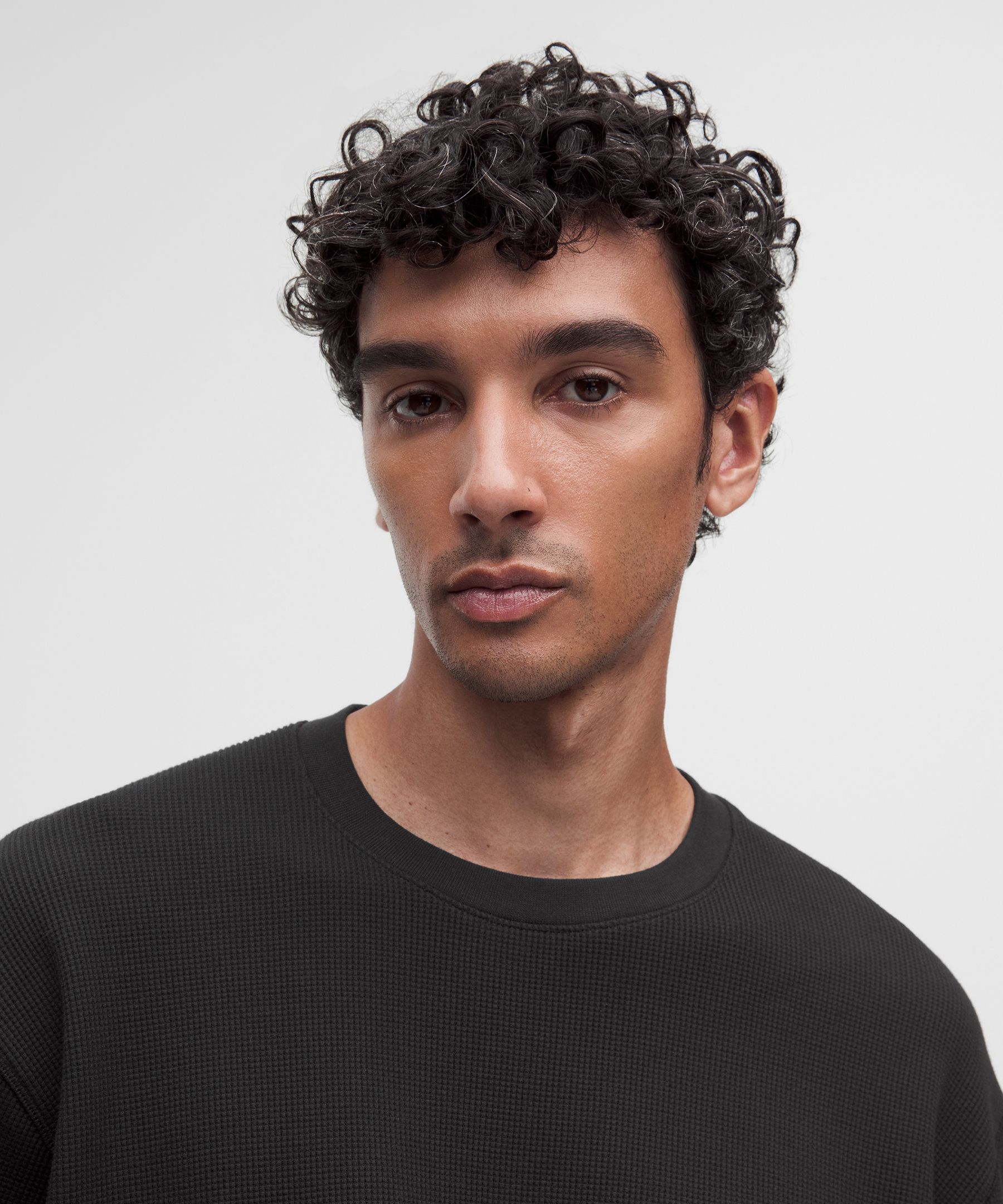 Cotton-Blend Waffle-Knit Long Sleeve