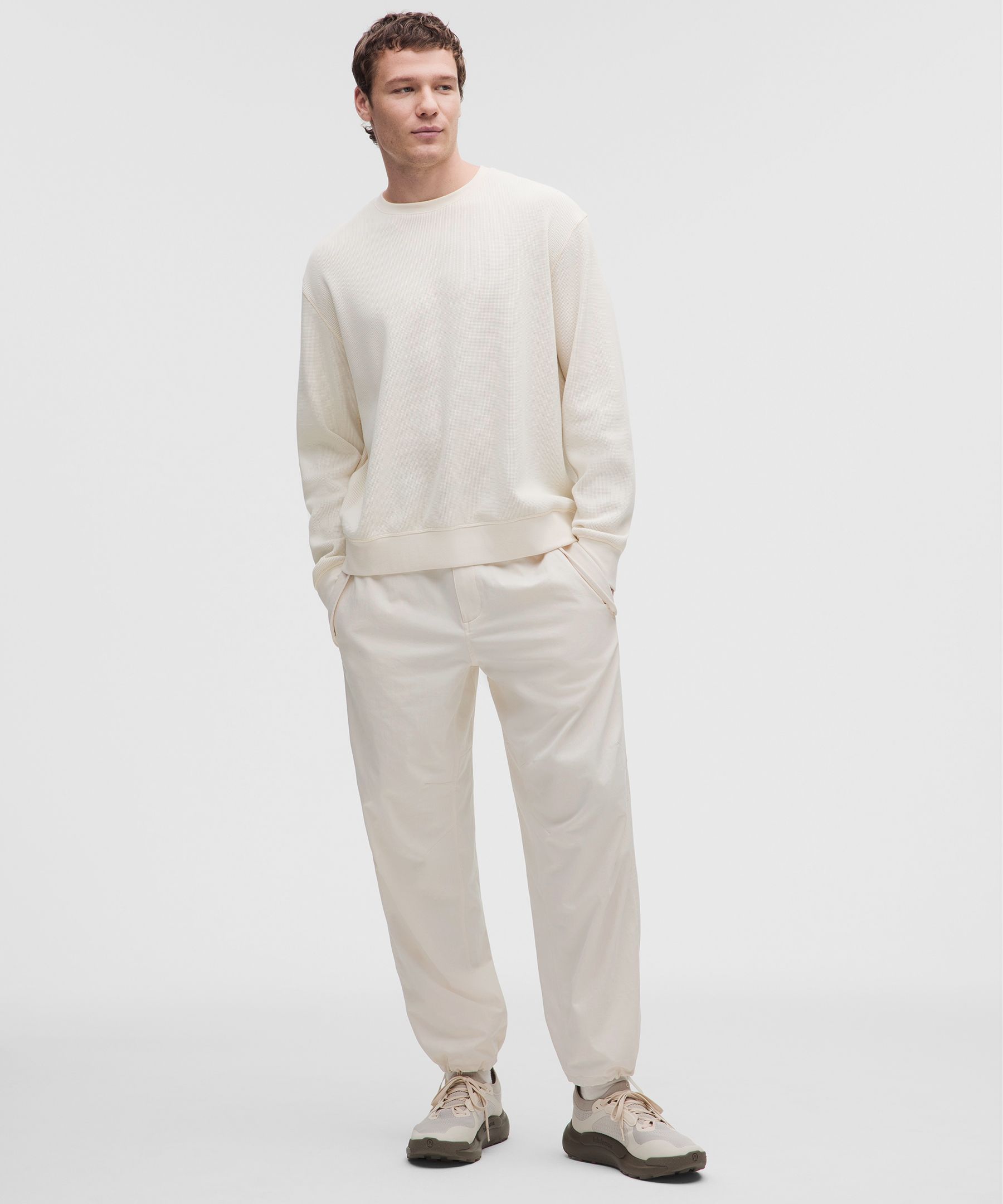 Haut manches longues à tricot gaufré en mélange de coton