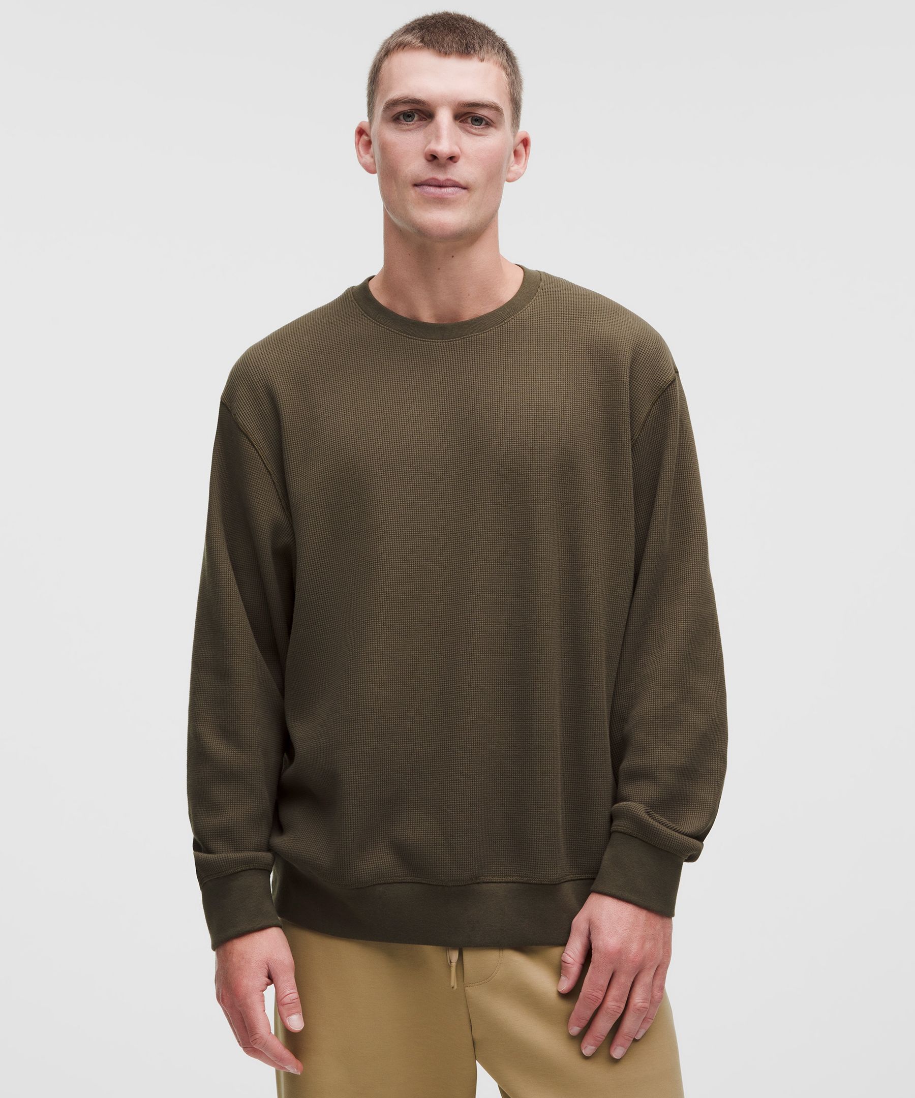 Cotton-Blend Waffle-Knit Long Sleeve