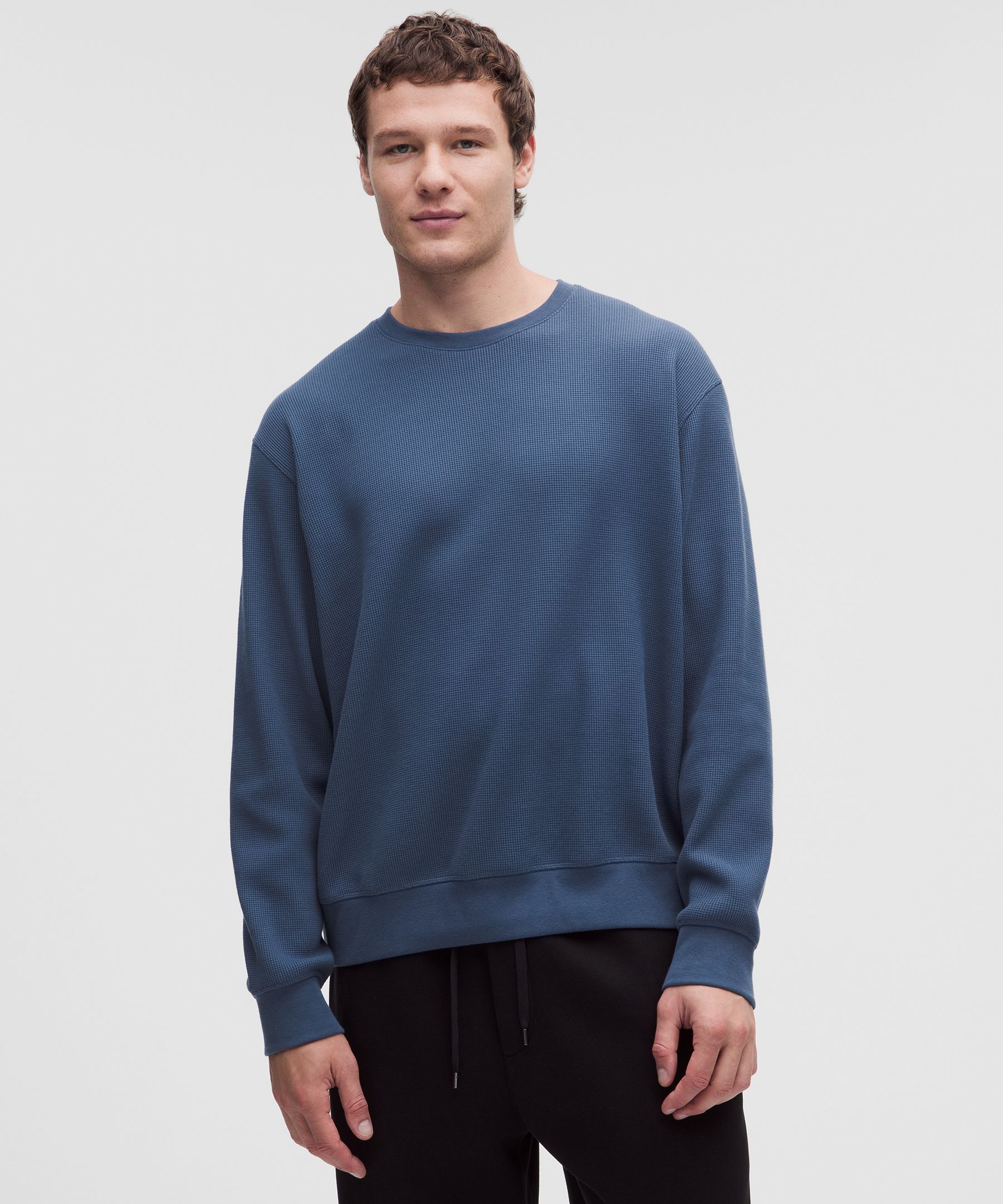 Cotton-Blend Waffle-Knit Long Sleeve
