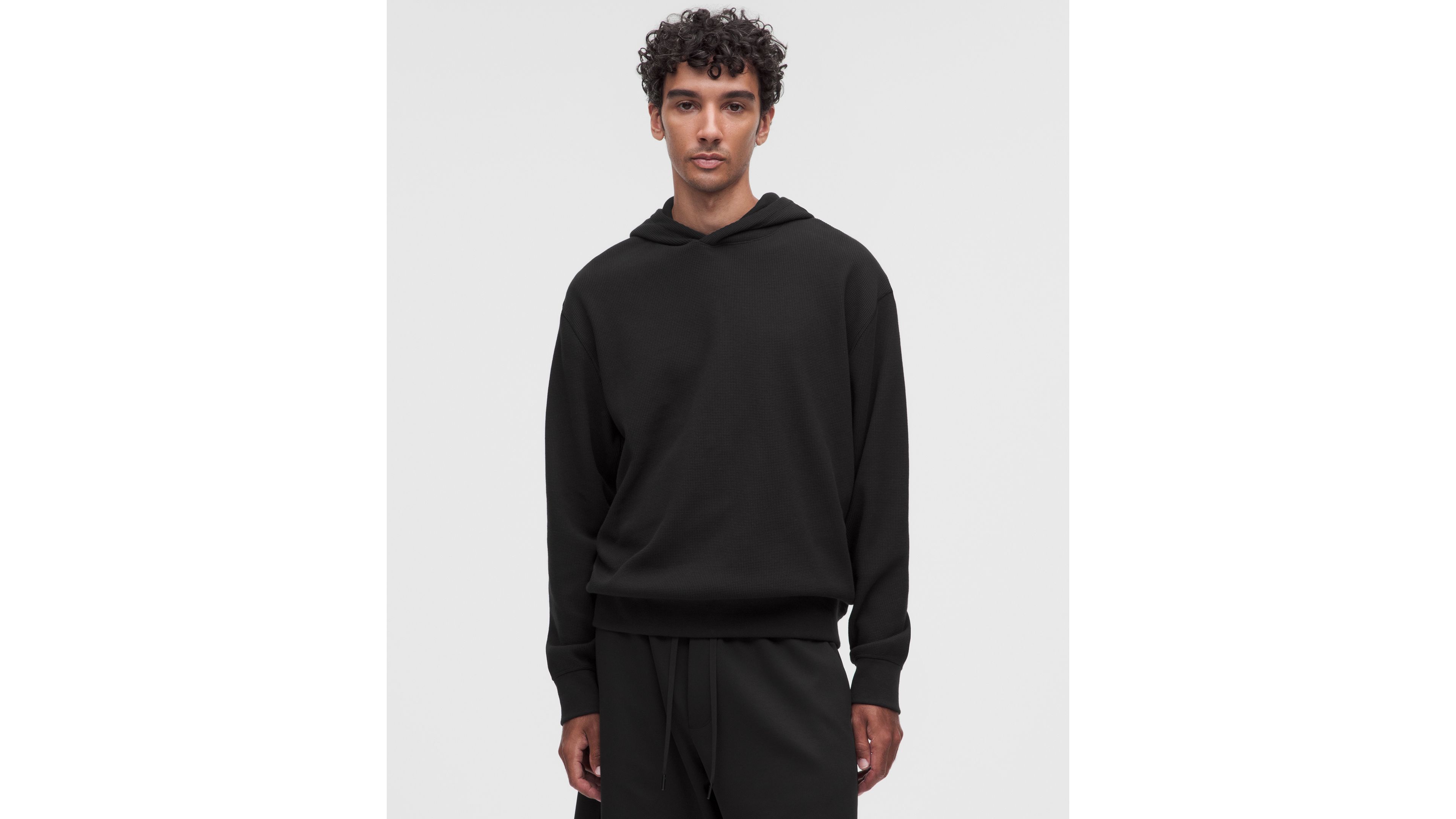Cotton-Blend Relaxed-Fit Waffle Knit Hoodie