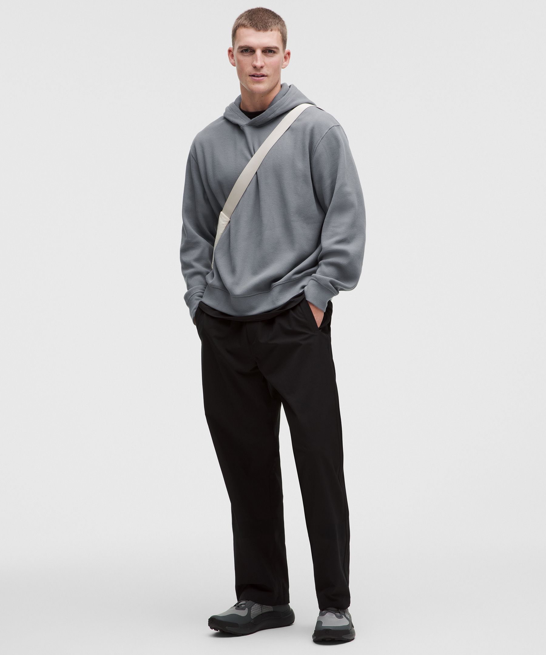 Cotton-Blend Relaxed-Fit Waffle Knit Hoodie