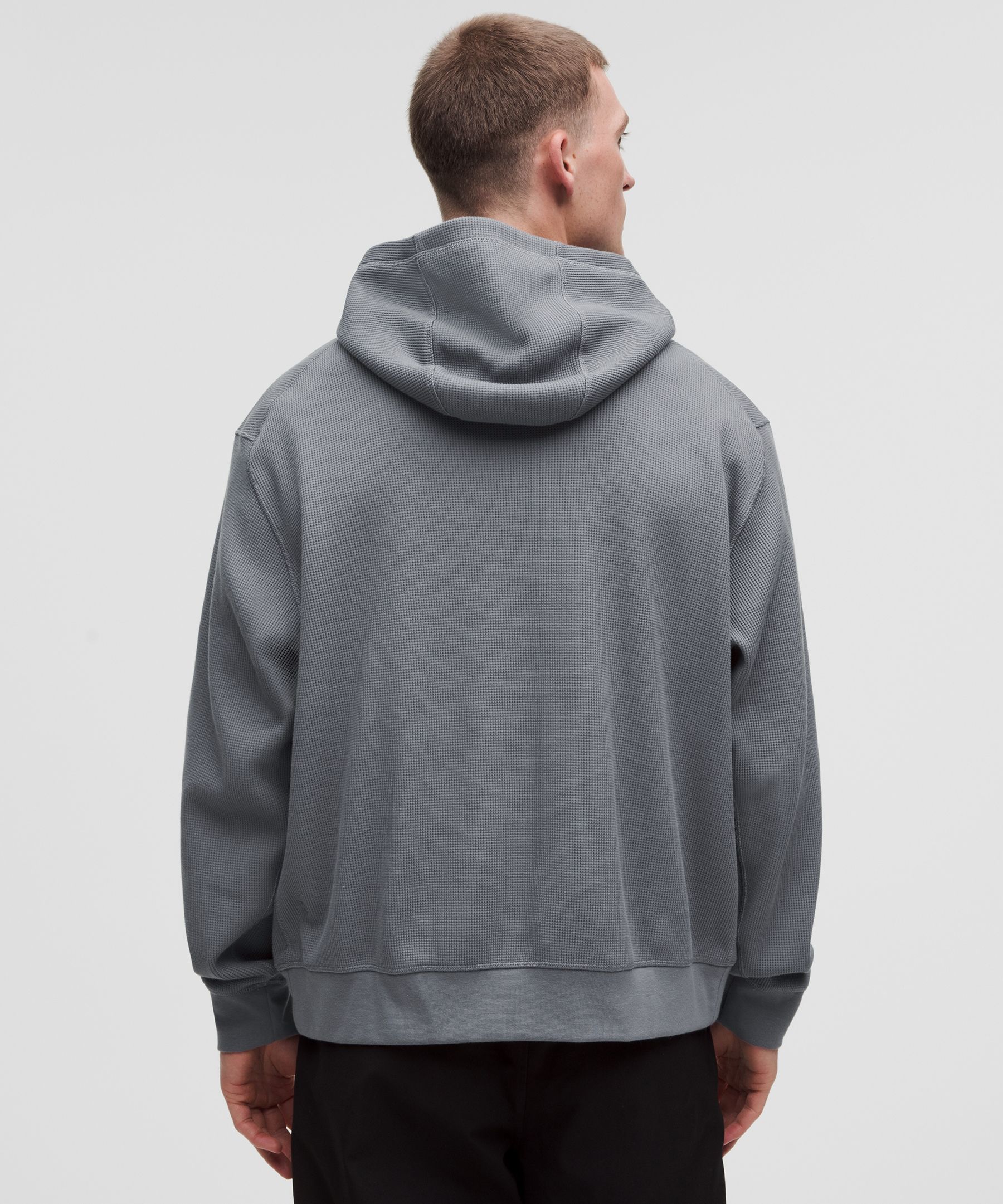 Cotton-Blend Relaxed-Fit Waffle Knit Hoodie