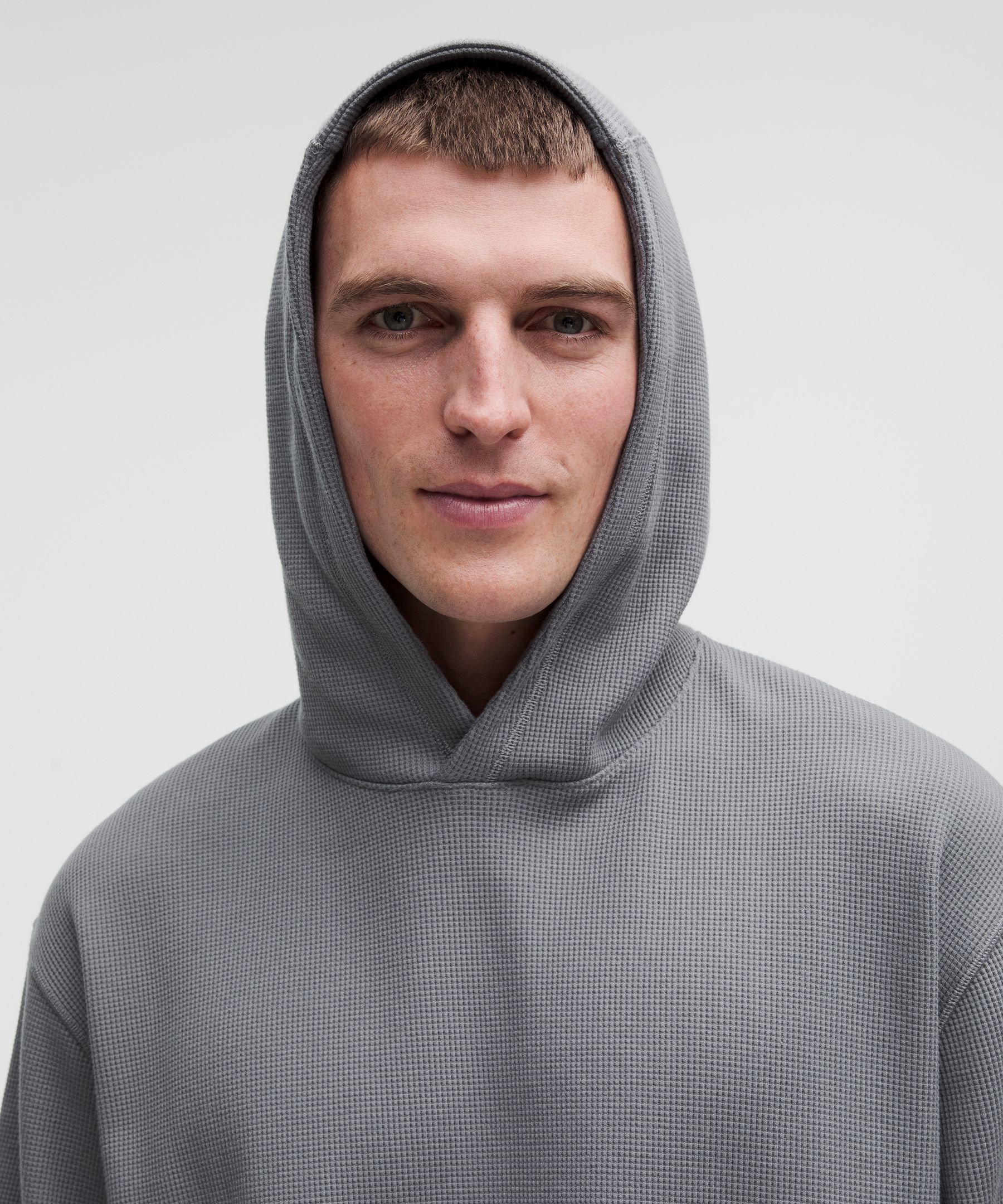 Cotton-Blend Relaxed-Fit Waffle Knit Hoodie