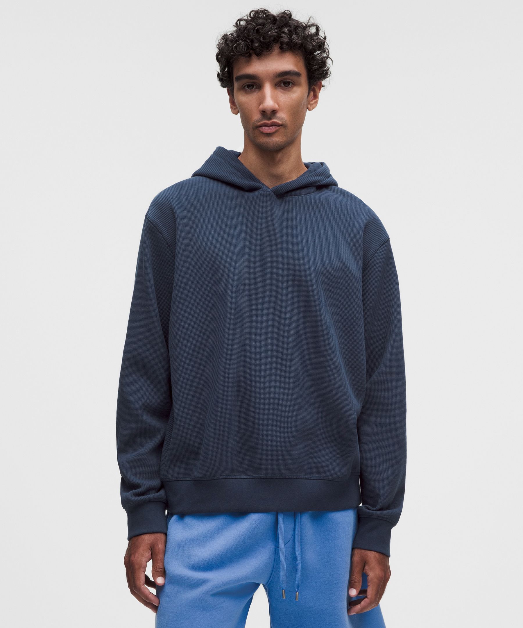 Cotton-Blend Relaxed-Fit Waffle Knit Hoodie