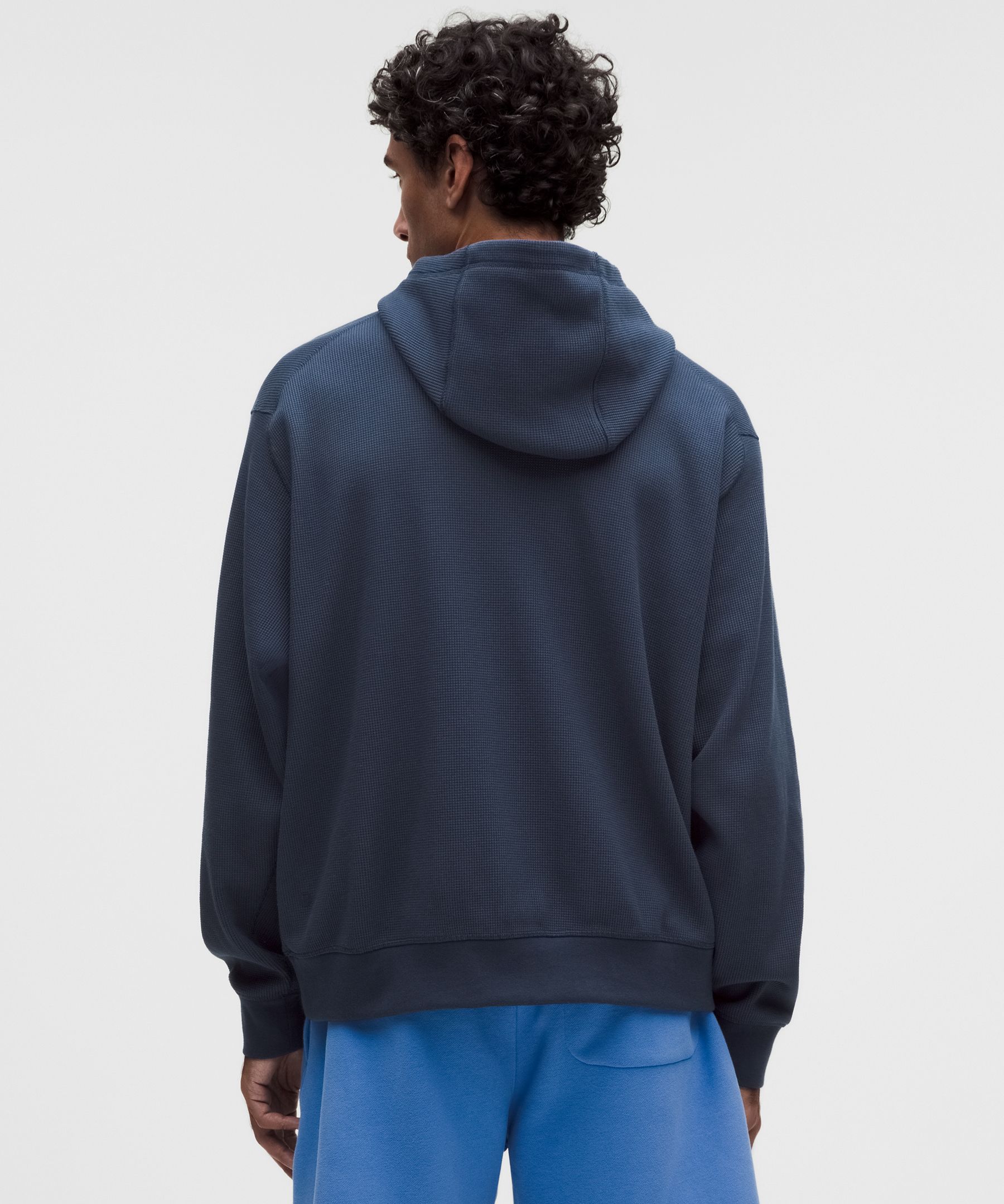 Cotton-Blend Relaxed-Fit Waffle Knit Hoodie