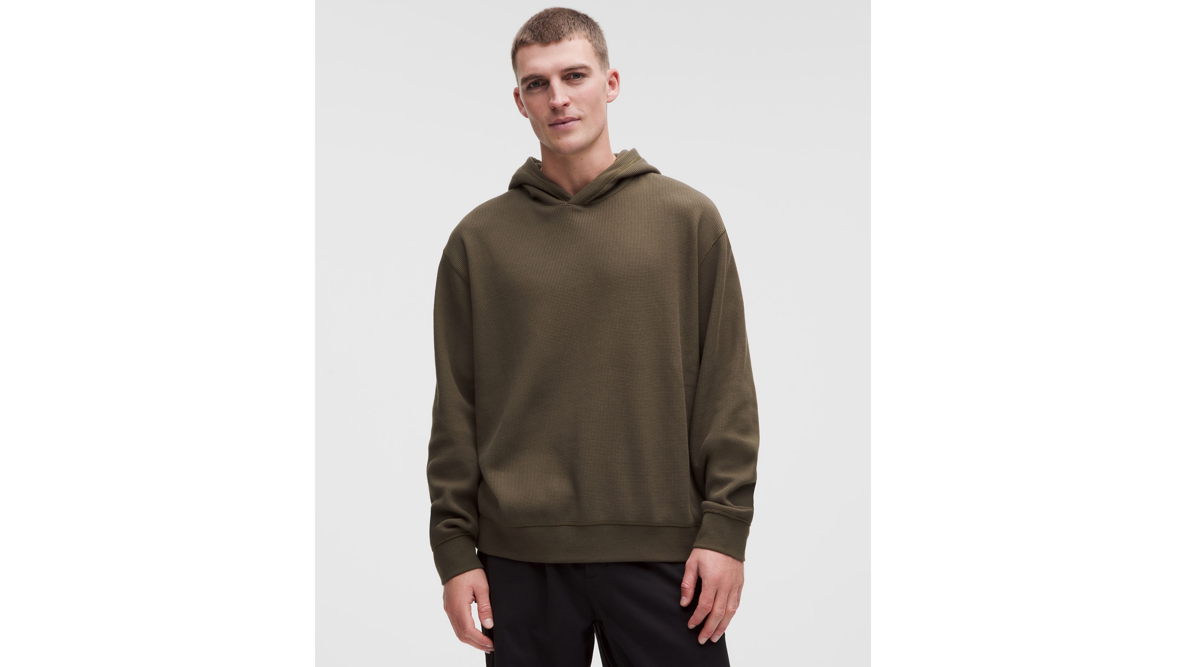 Cotton-Blend Relaxed-Fit Waffle Knit Hoodie