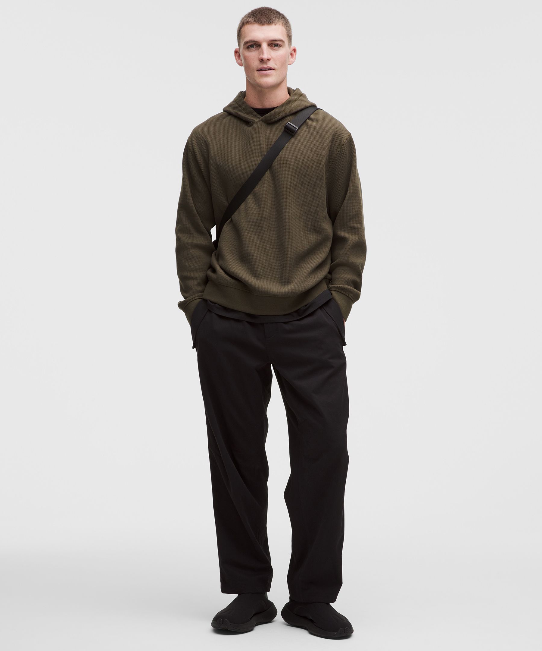 Cotton-Blend Relaxed-Fit Waffle Knit Hoodie