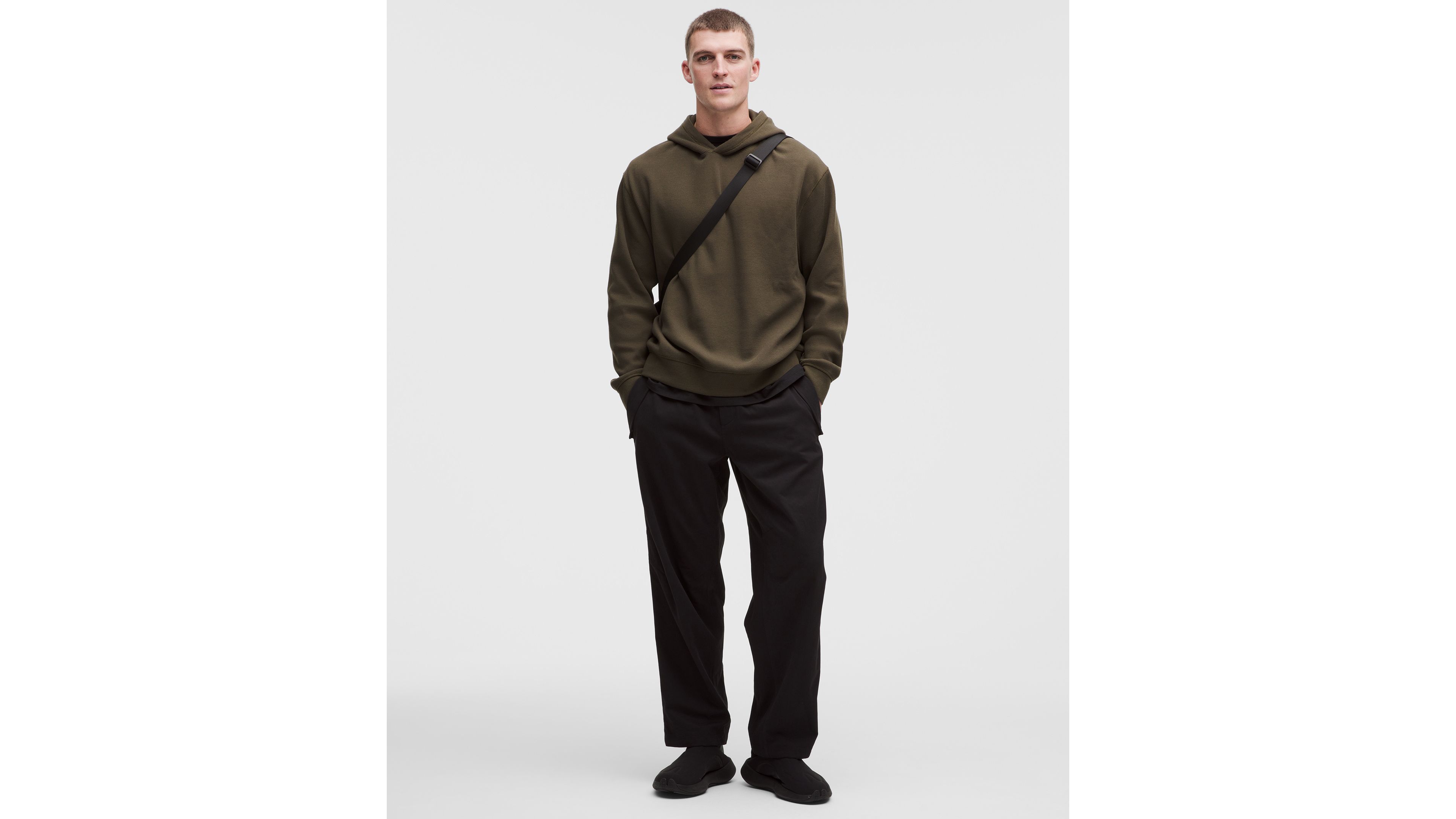 Cotton-Blend Relaxed-Fit Waffle Knit Hoodie