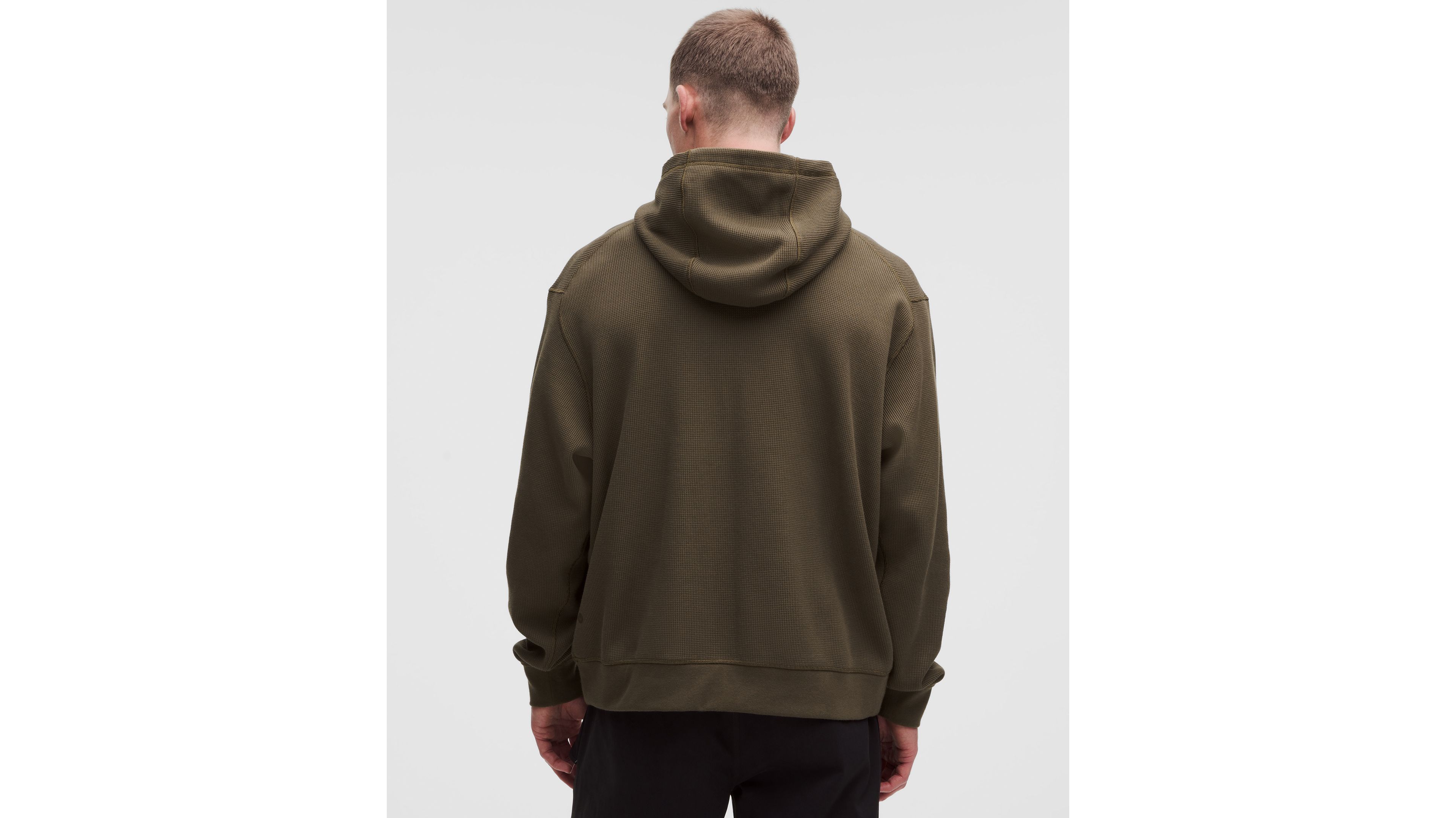 Cotton-Blend Relaxed-Fit Waffle Knit Hoodie