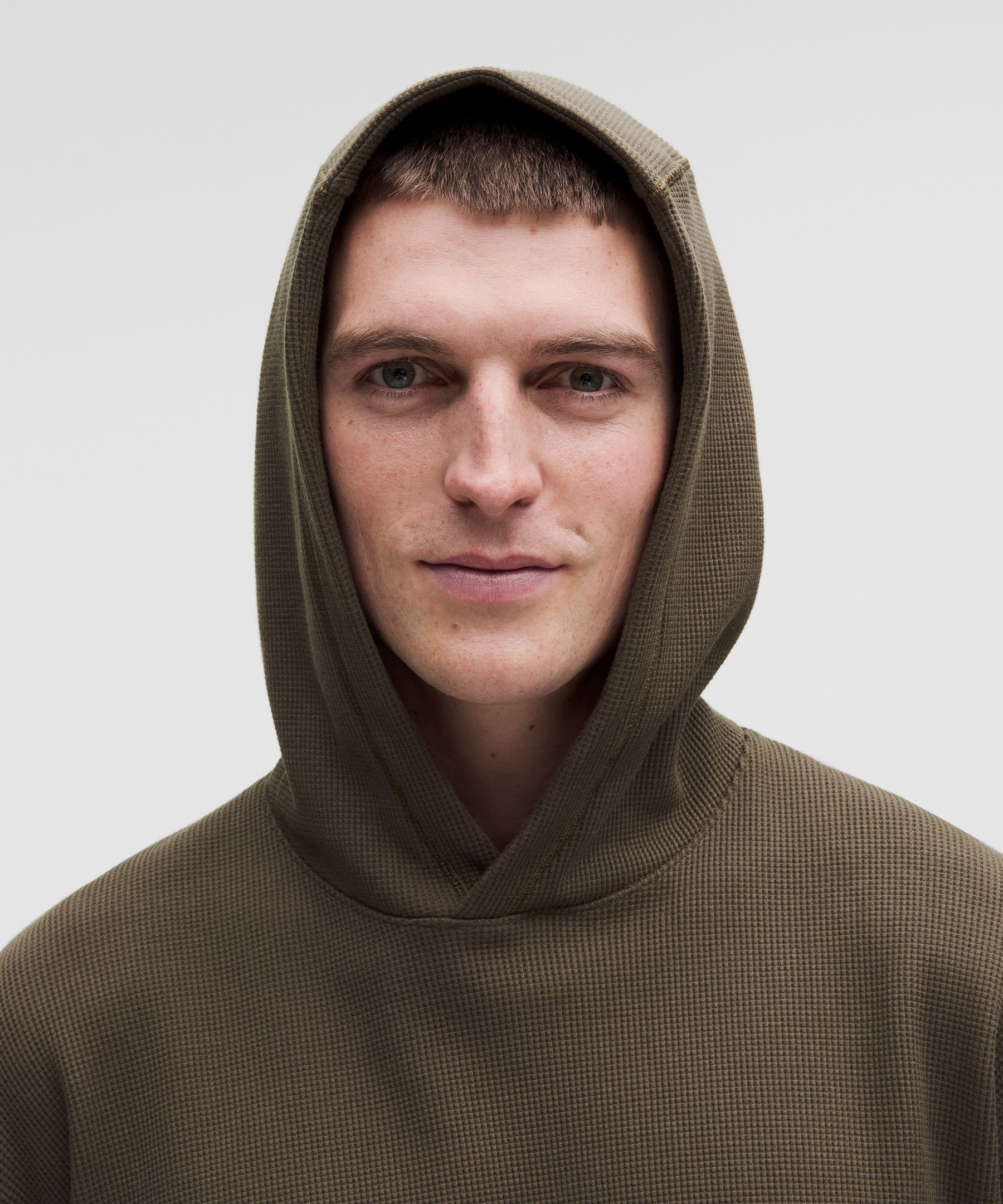 Cotton-Blend Relaxed-Fit Waffle Knit Hoodie
