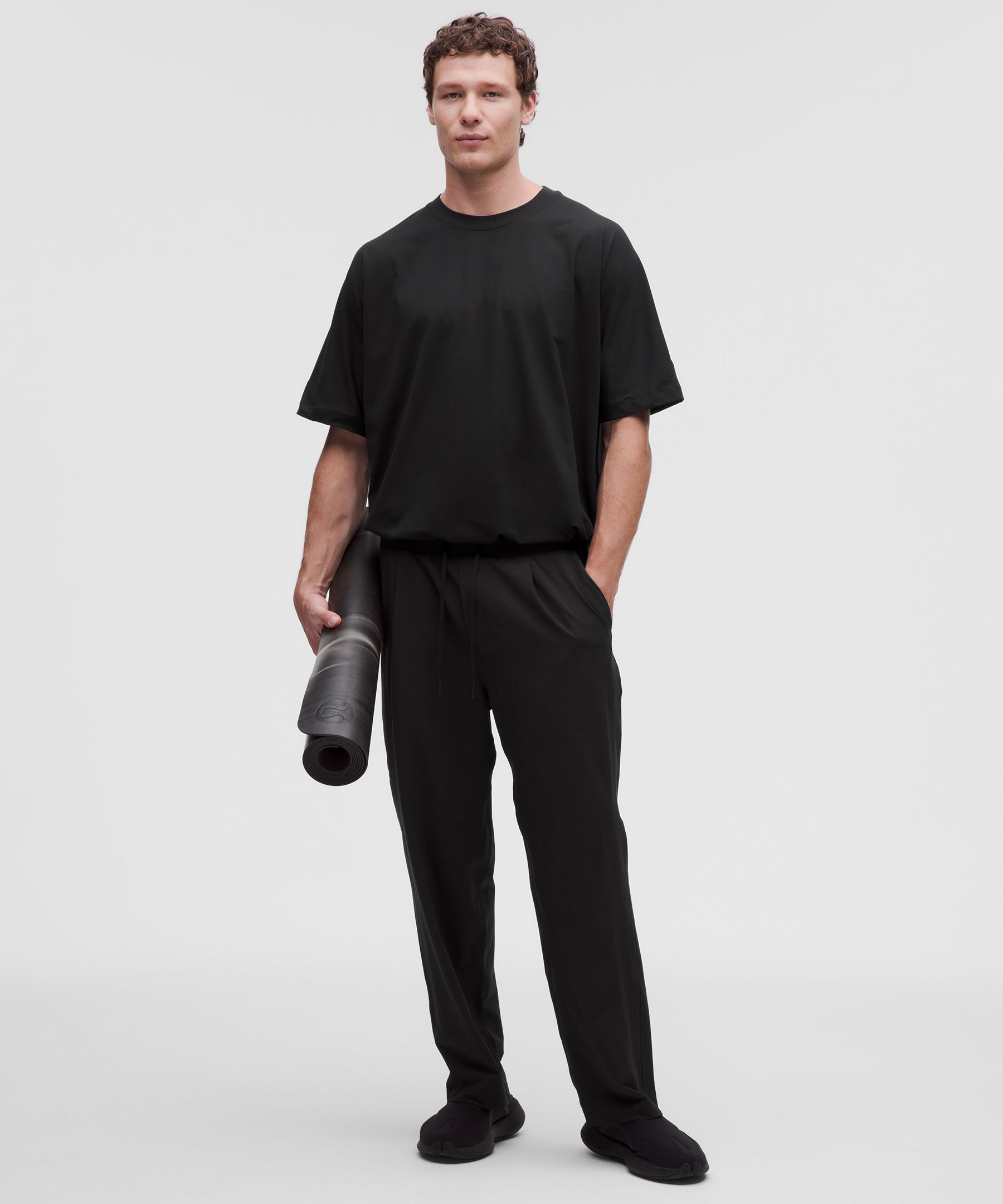 Soft Jersey Cinch-Hem Oversized Yoga T-Shirt