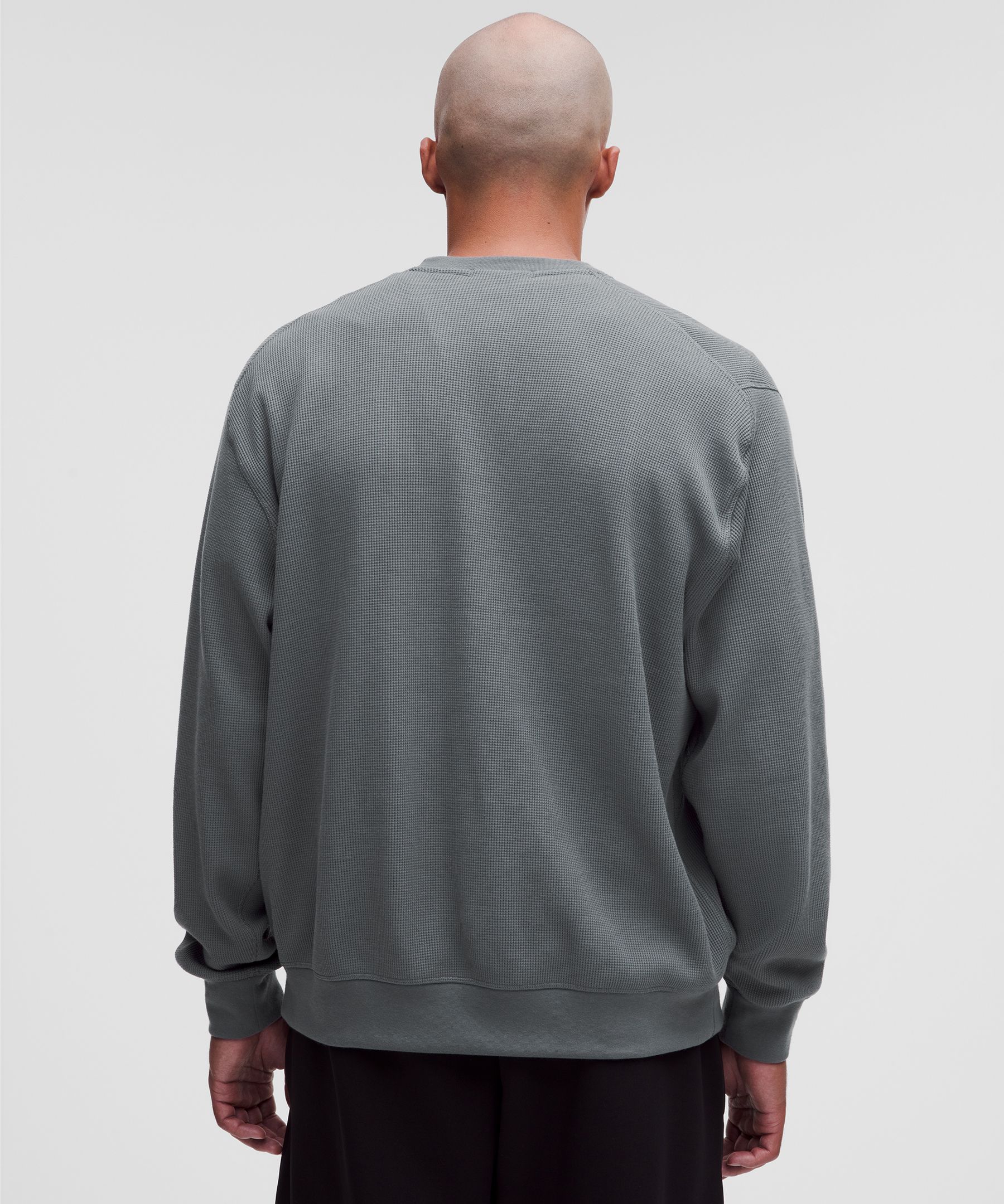 Cotton-Blend Waffle-Knit Long-Sleeve Henley