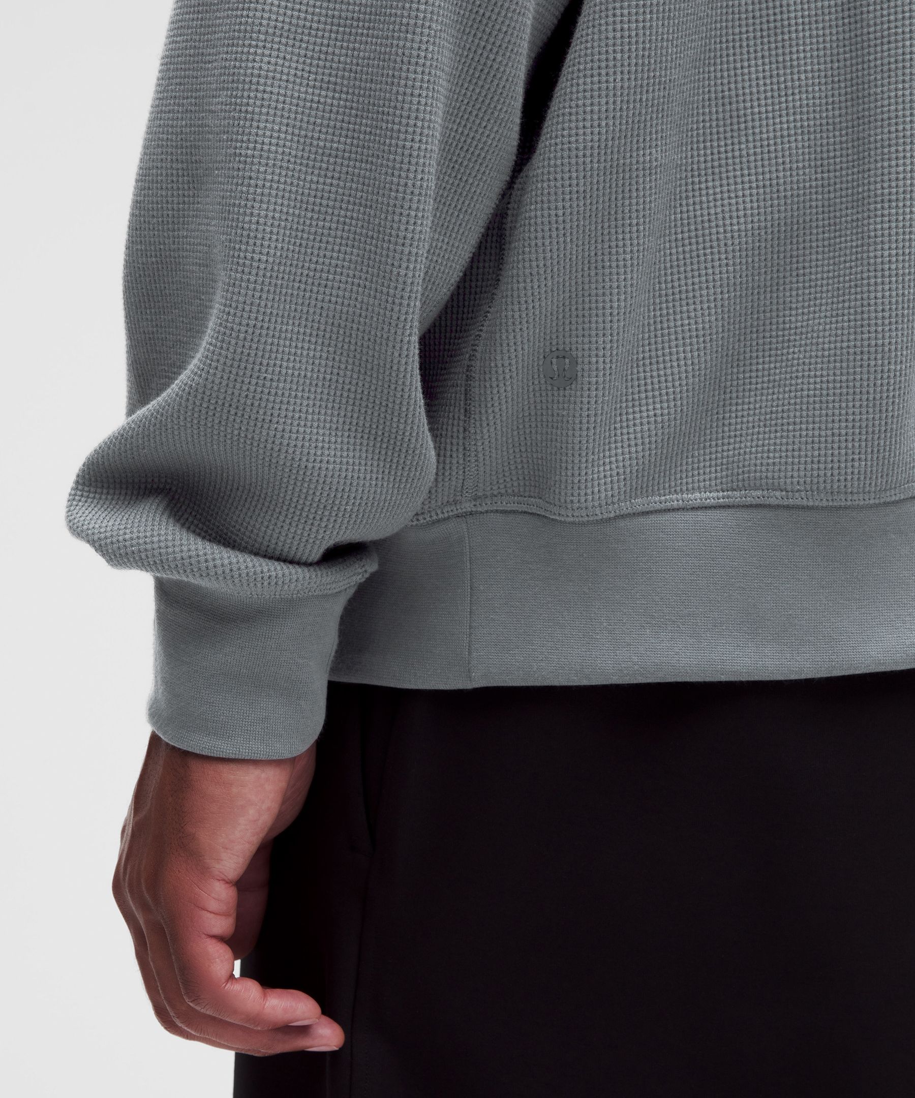 Cotton-Blend Waffle-Knit Long-Sleeve Henley