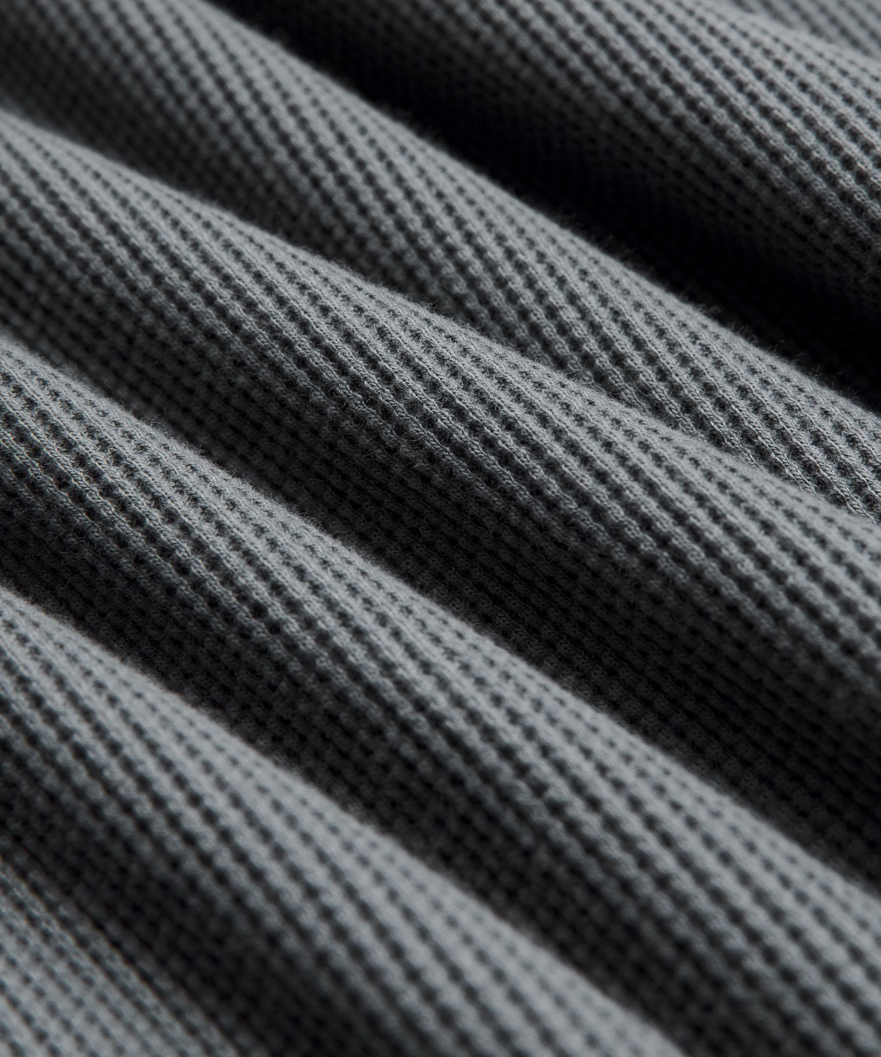 Cotton-Blend Waffle-Knit Long-Sleeve Henley