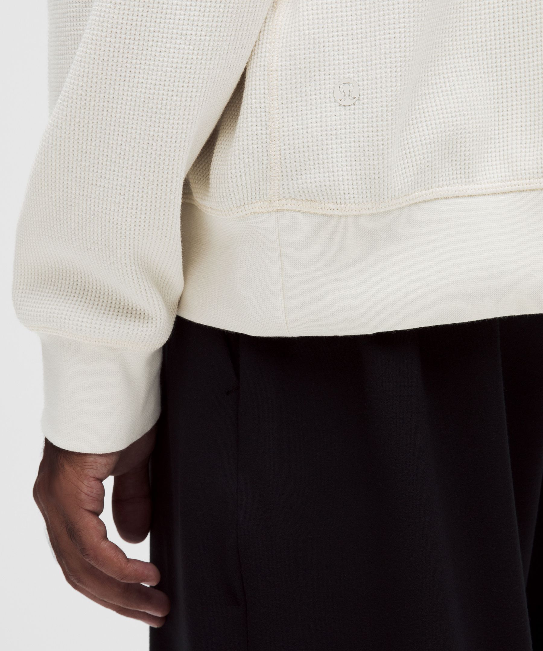 Cotton-Blend Waffle-Knit Long-Sleeve Henley